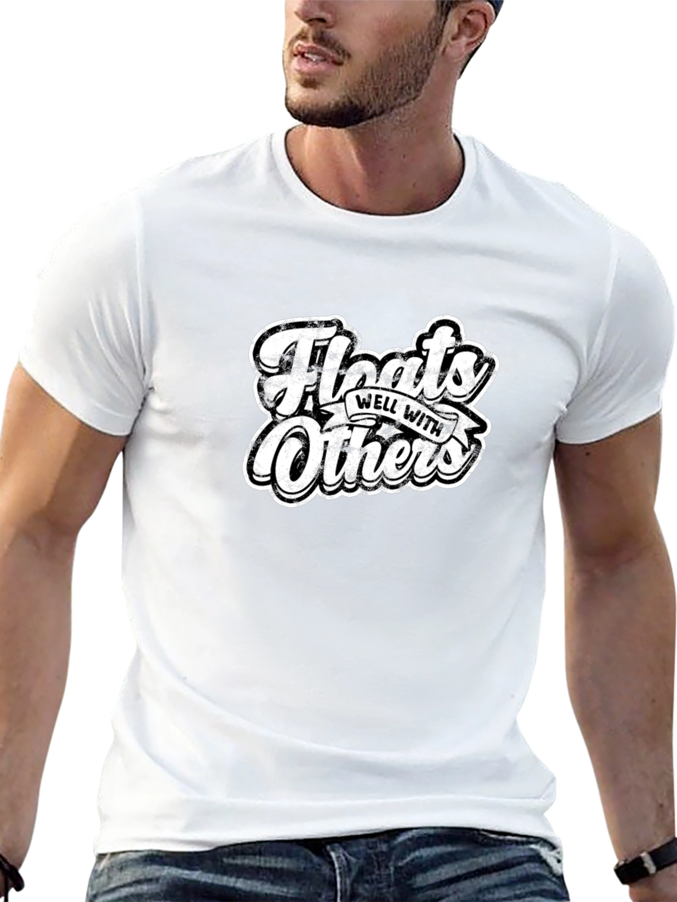 Floats Well with Others Black Graphic Tee