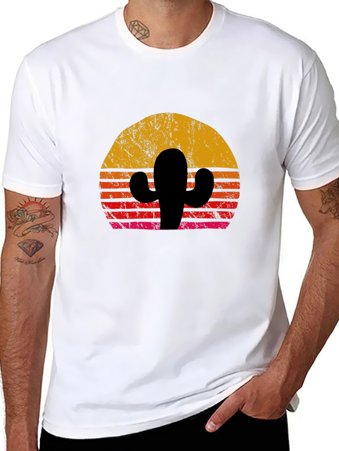 Retro Cactus Sunset Graphic Tee