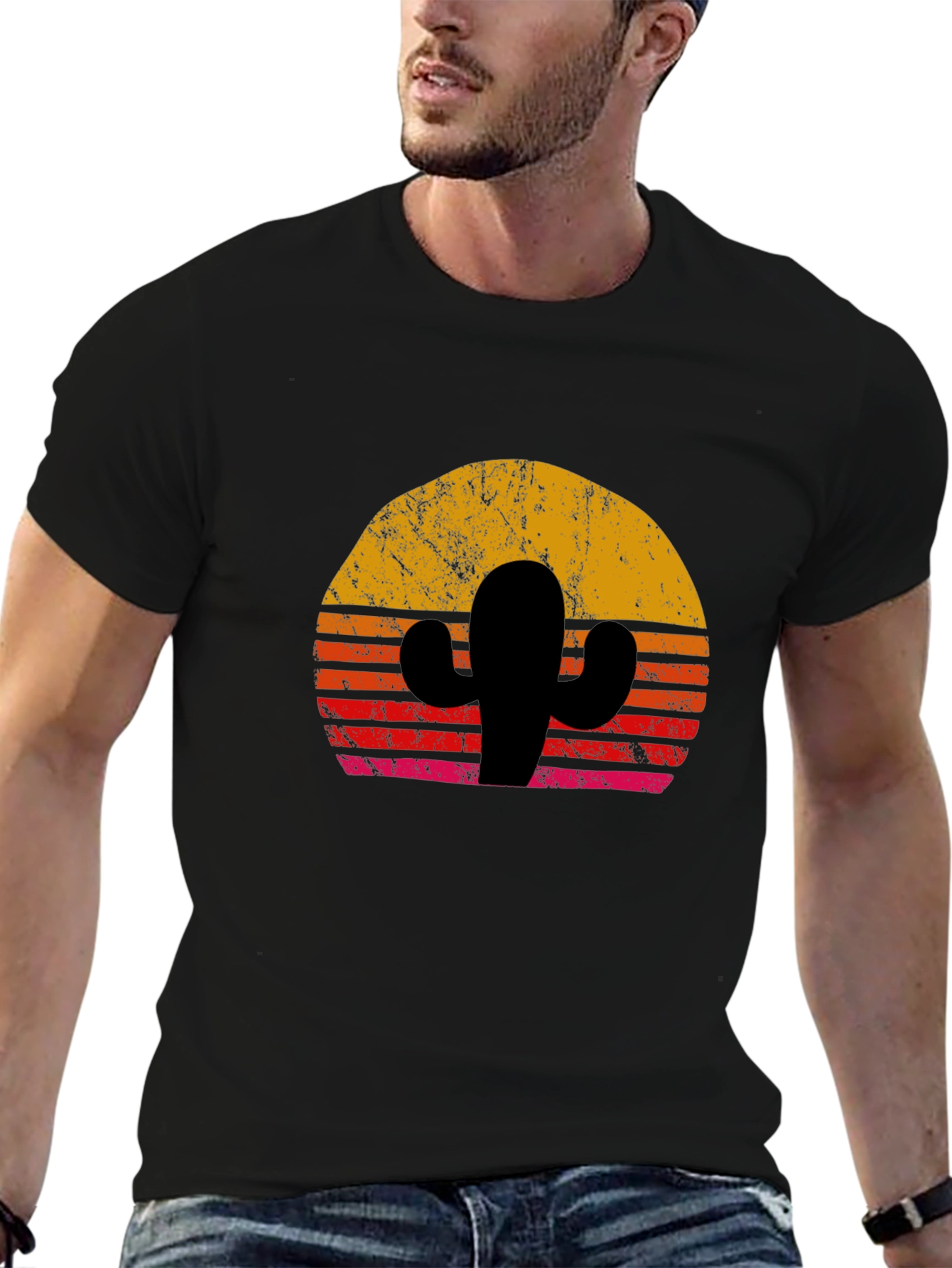 Retro Cactus Sunset Graphic Tee