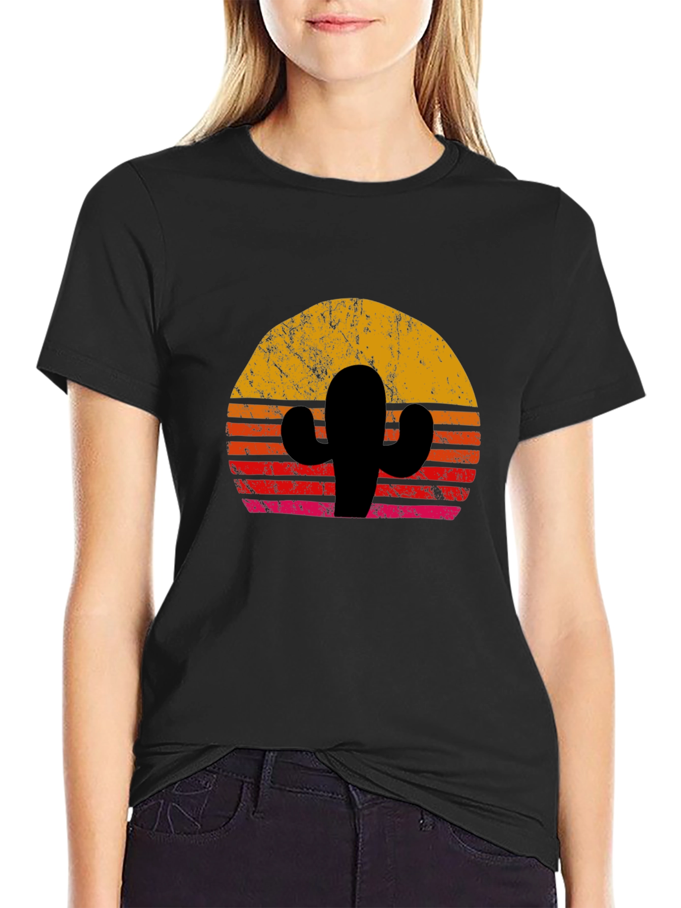Retro Cactus Sunset Graphic Tee