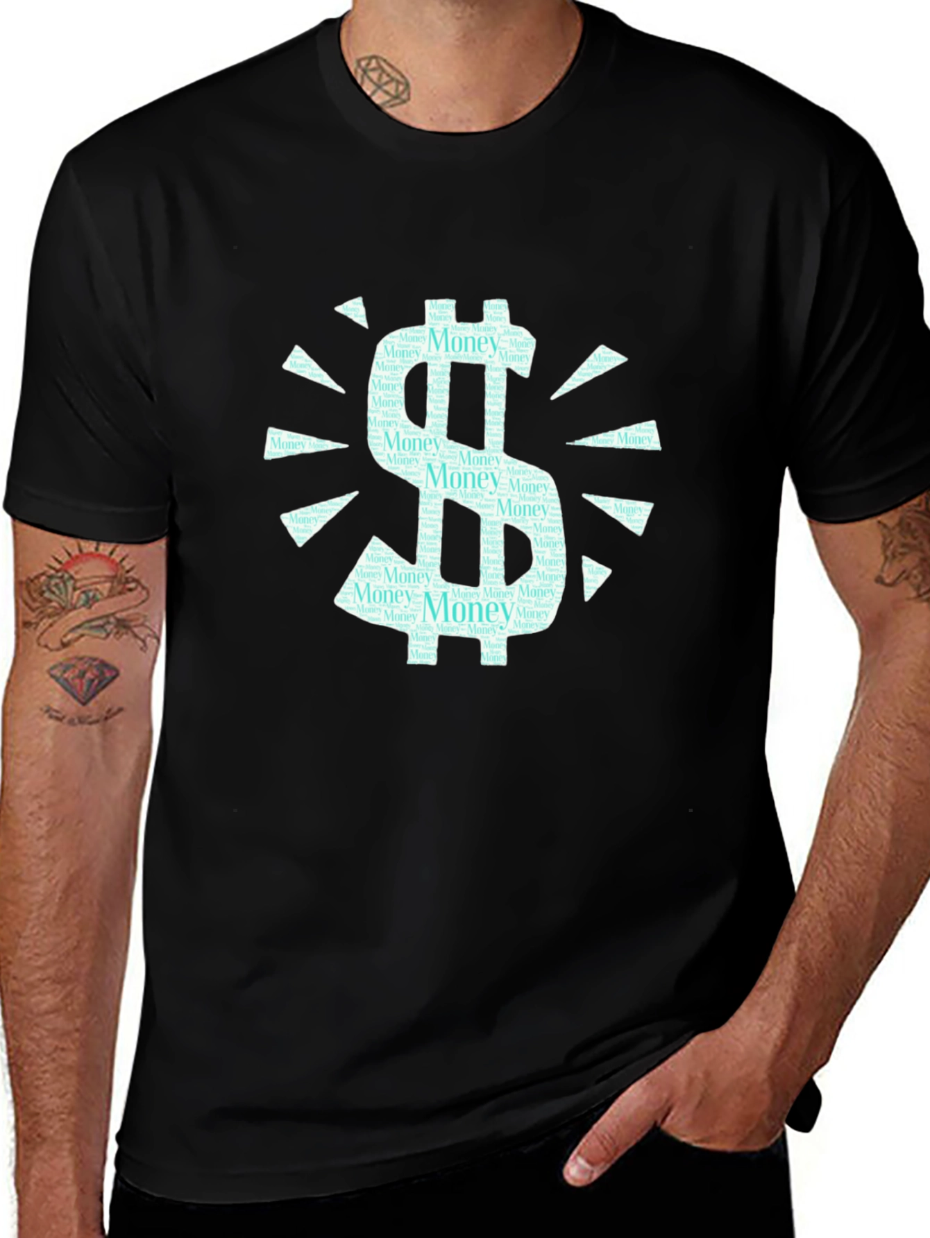 Money Graphic Black Tee