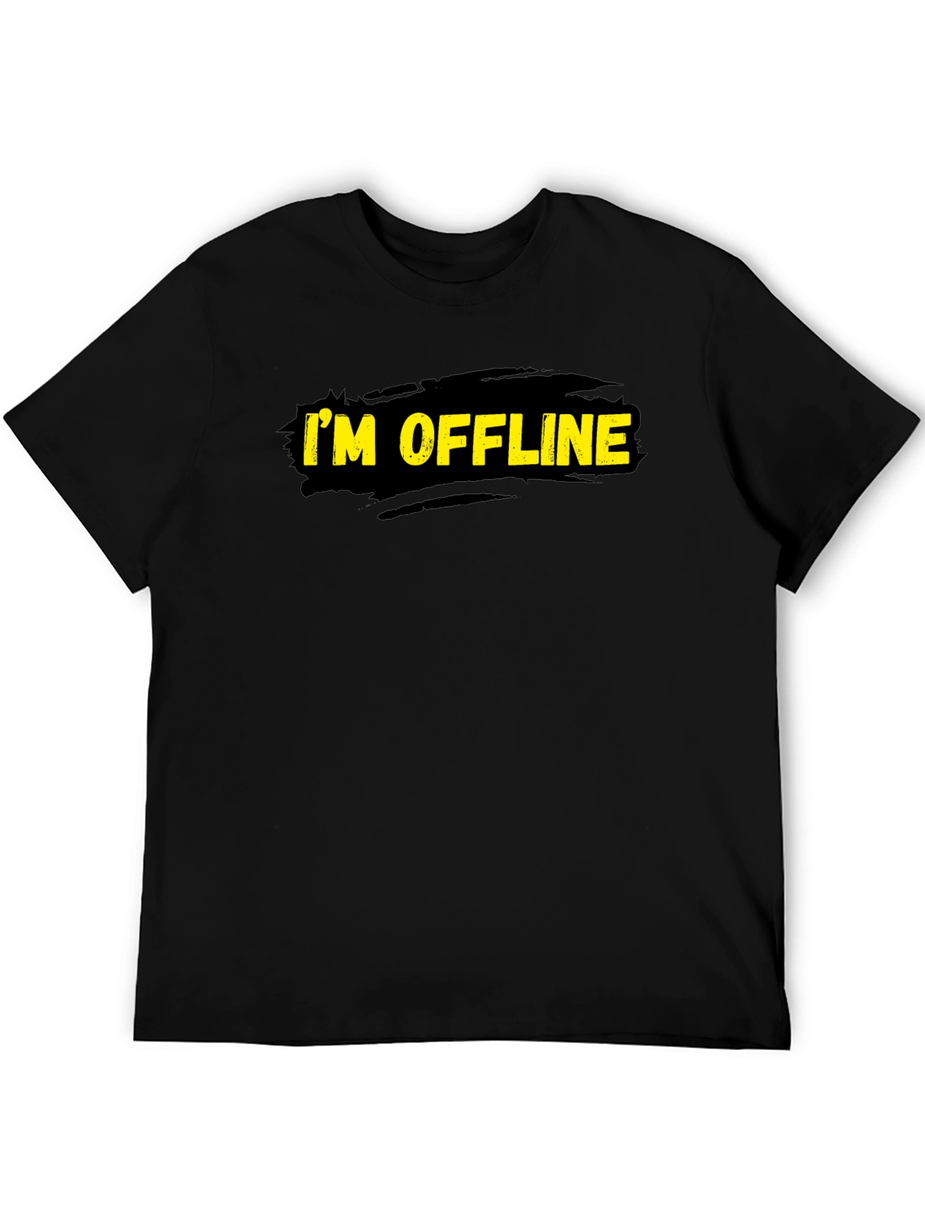 Im Offline Black Graphic T-Shirt