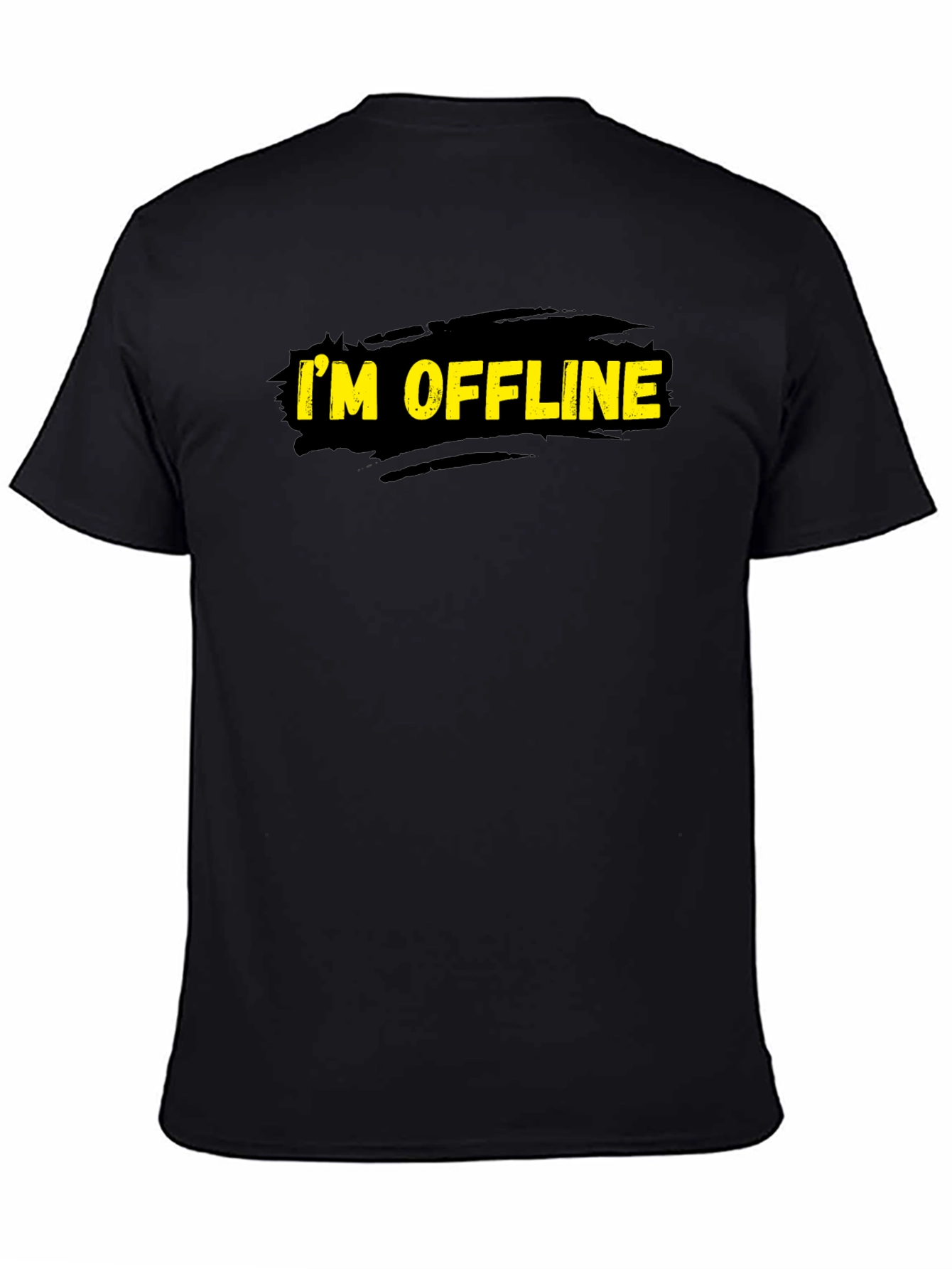 Im Offline Black Graphic T-Shirt