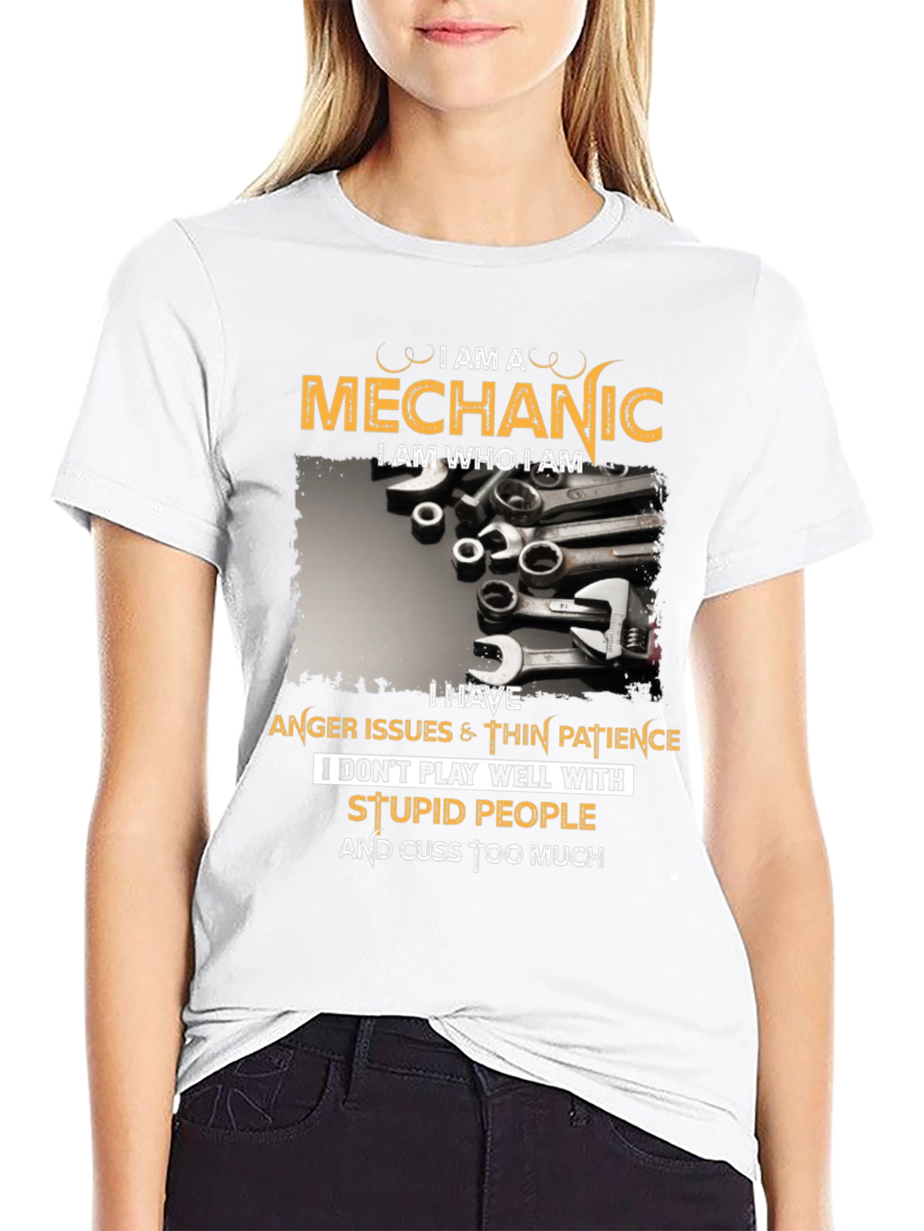Mechanic T-Shirt - Anger Issues & Cuss Too Much