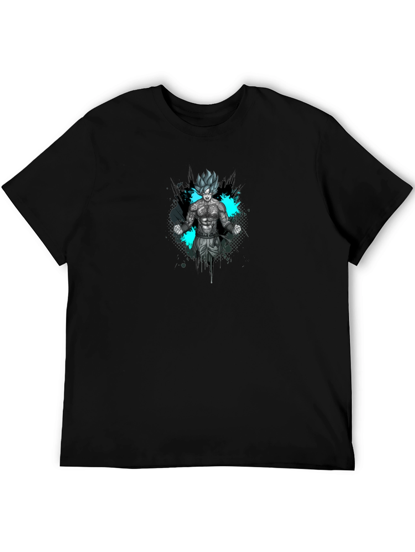 Goku Super Saiyan Tattoo Art Black T-Shirt
