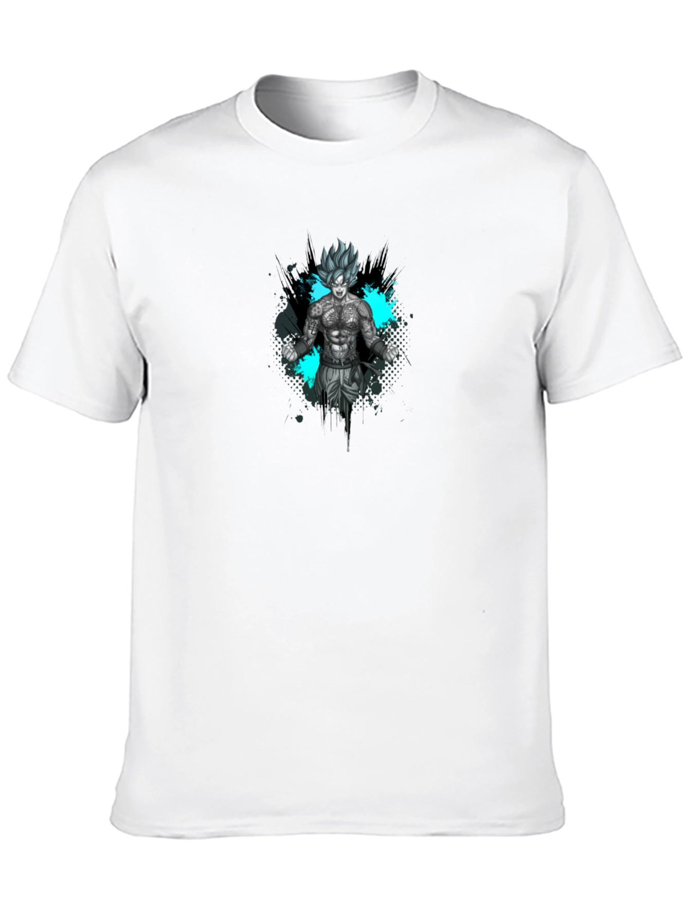 Goku Super Saiyan Tattoo Art Black T-Shirt