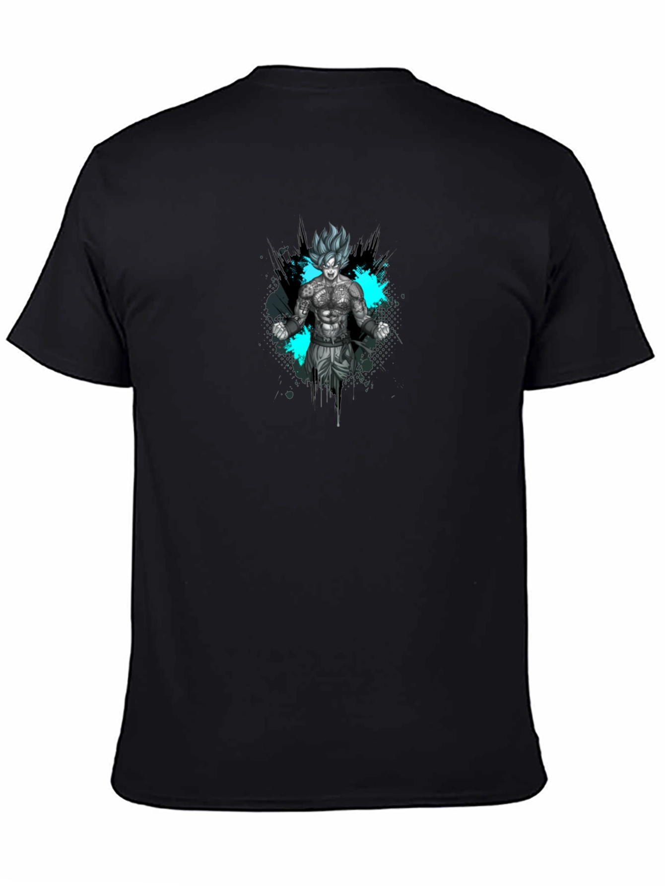 Goku Super Saiyan Tattoo Art Black T-Shirt