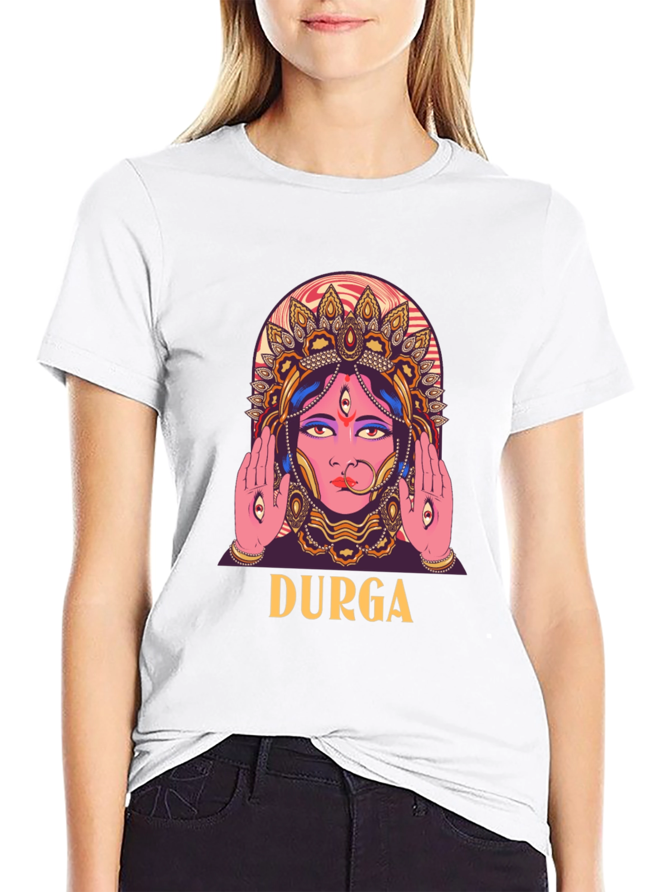 Durga Graphic Print Black T-Shirt