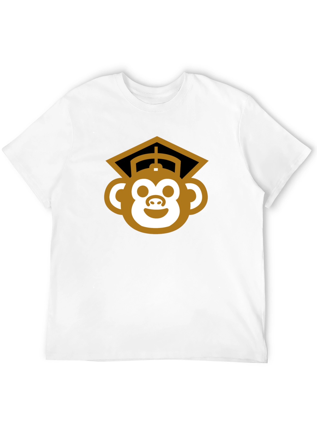 Graduation Monkey Tee - Black Cotton Blend T-Shirt
