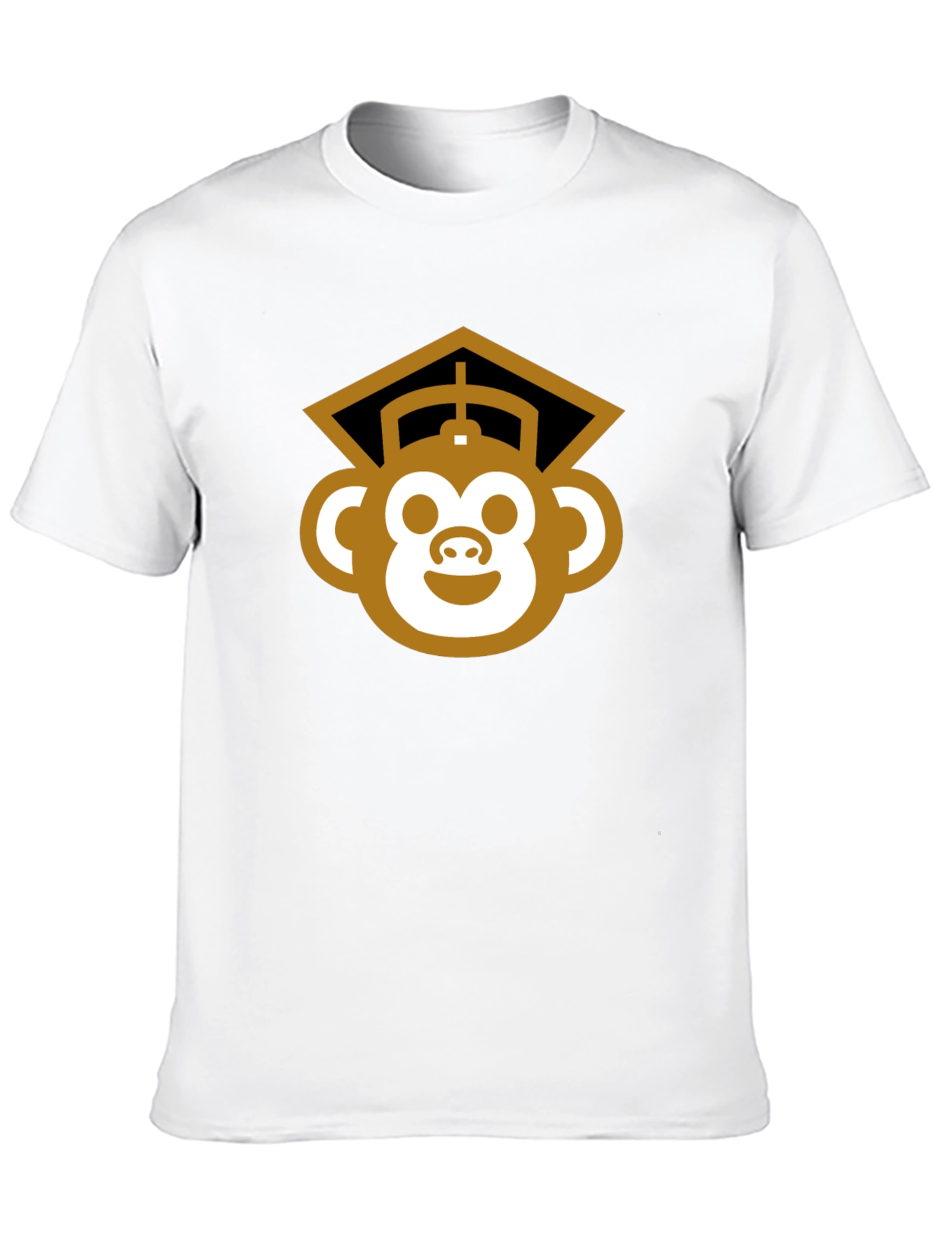 Graduation Monkey Tee - Black Cotton Blend T-Shirt