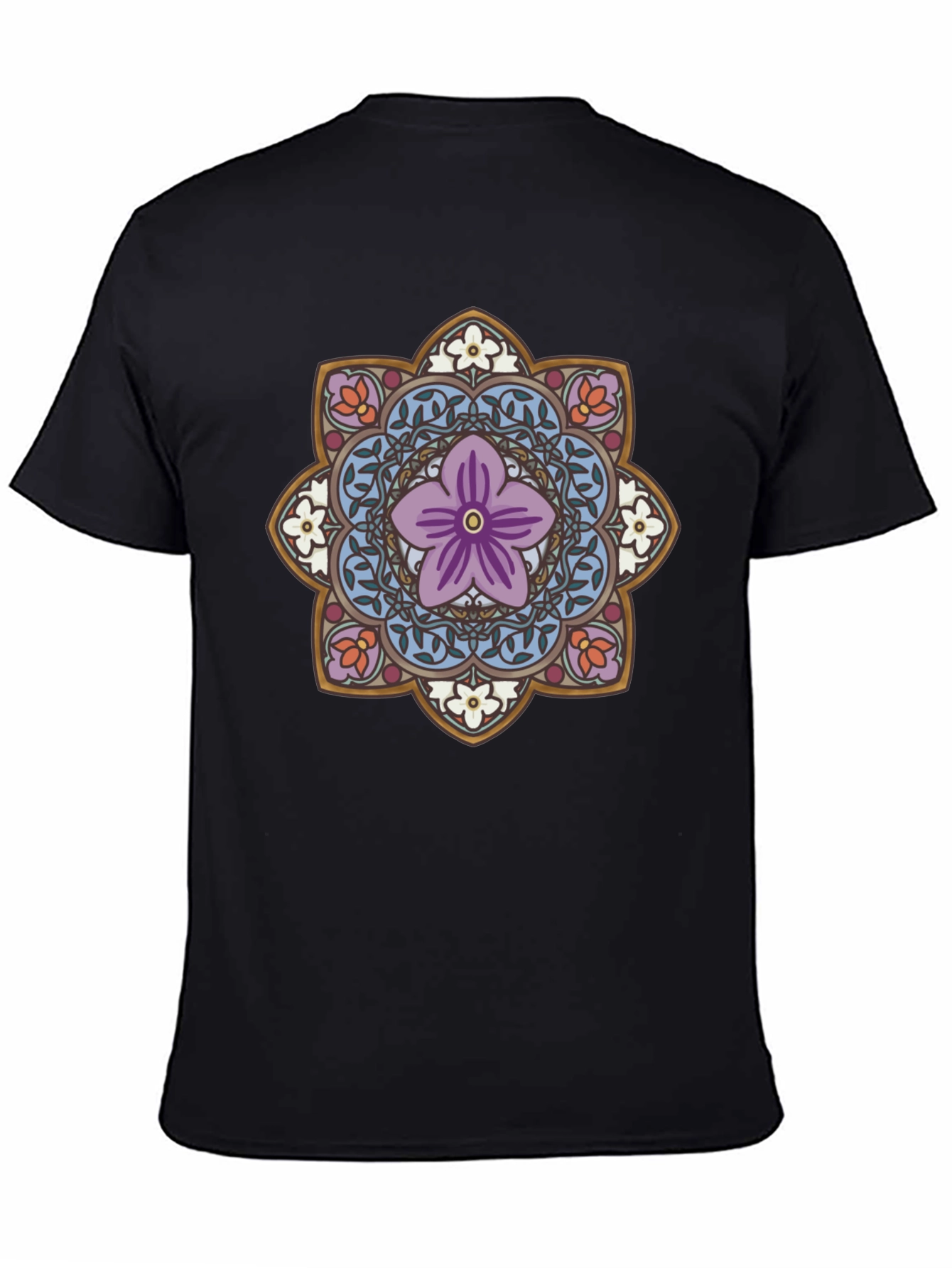 Floral Mandala Graphic Tee - Black