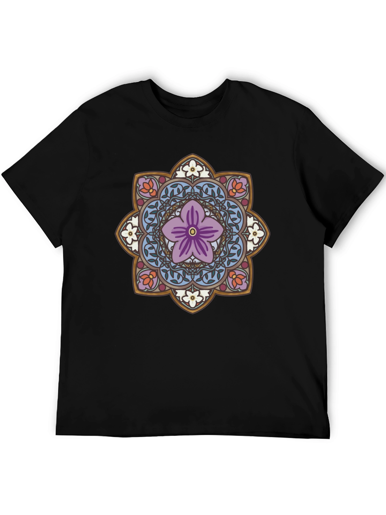 Floral Mandala Graphic Tee - Black