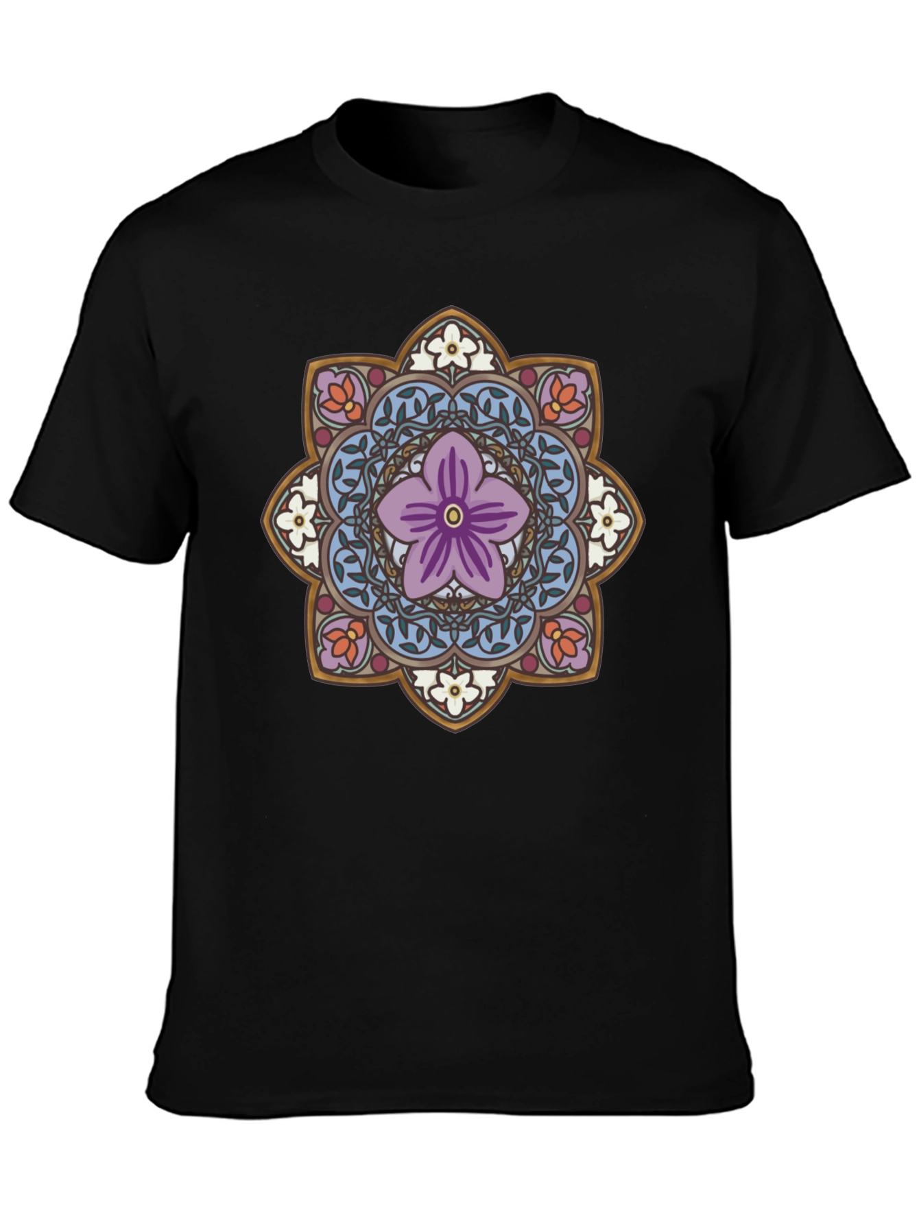 Floral Mandala Graphic Tee - Black