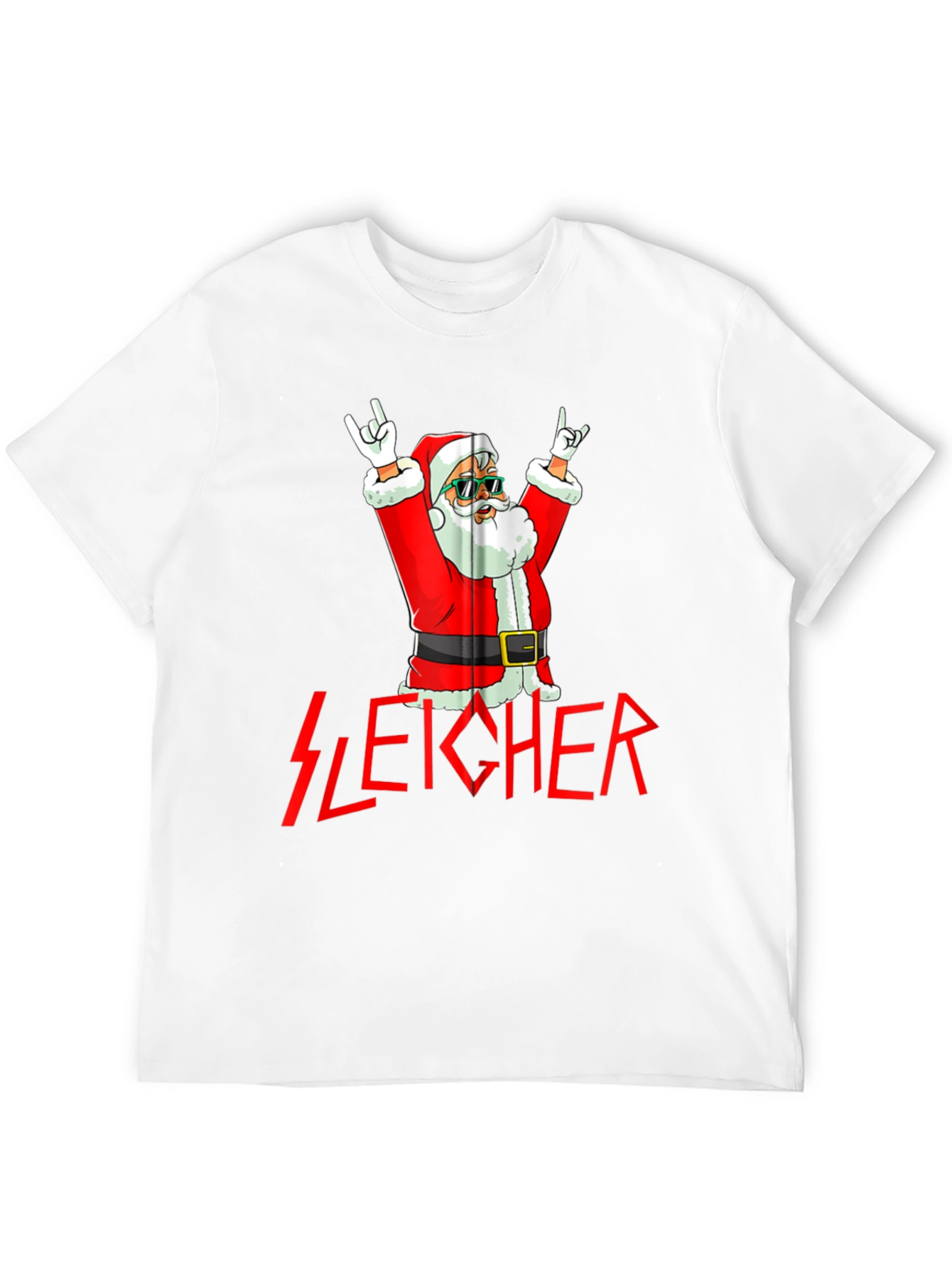 Sleicher Santa Rock T-Shirt - Holiday Metal Tee