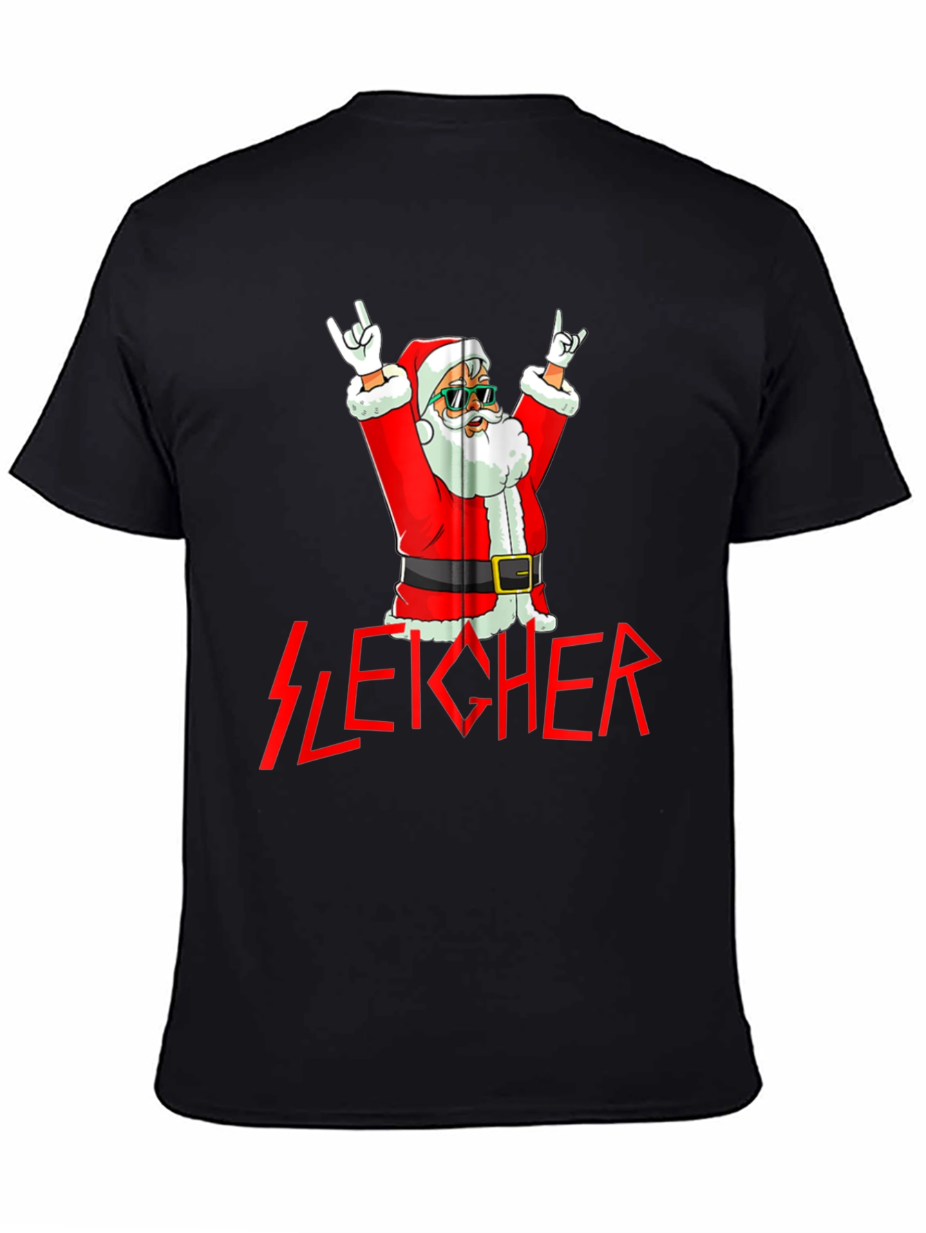 Sleicher Santa Rock T-Shirt - Holiday Metal Tee