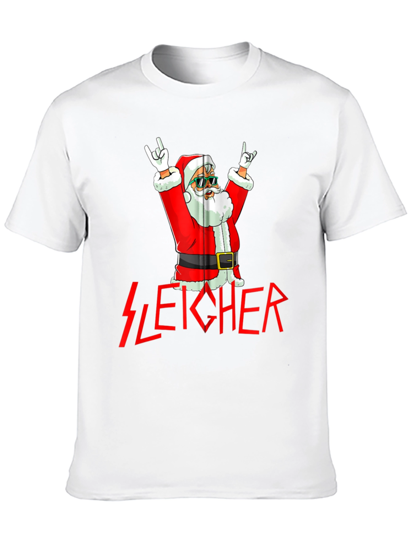 Sleicher Santa Rock T-Shirt - Holiday Metal Tee