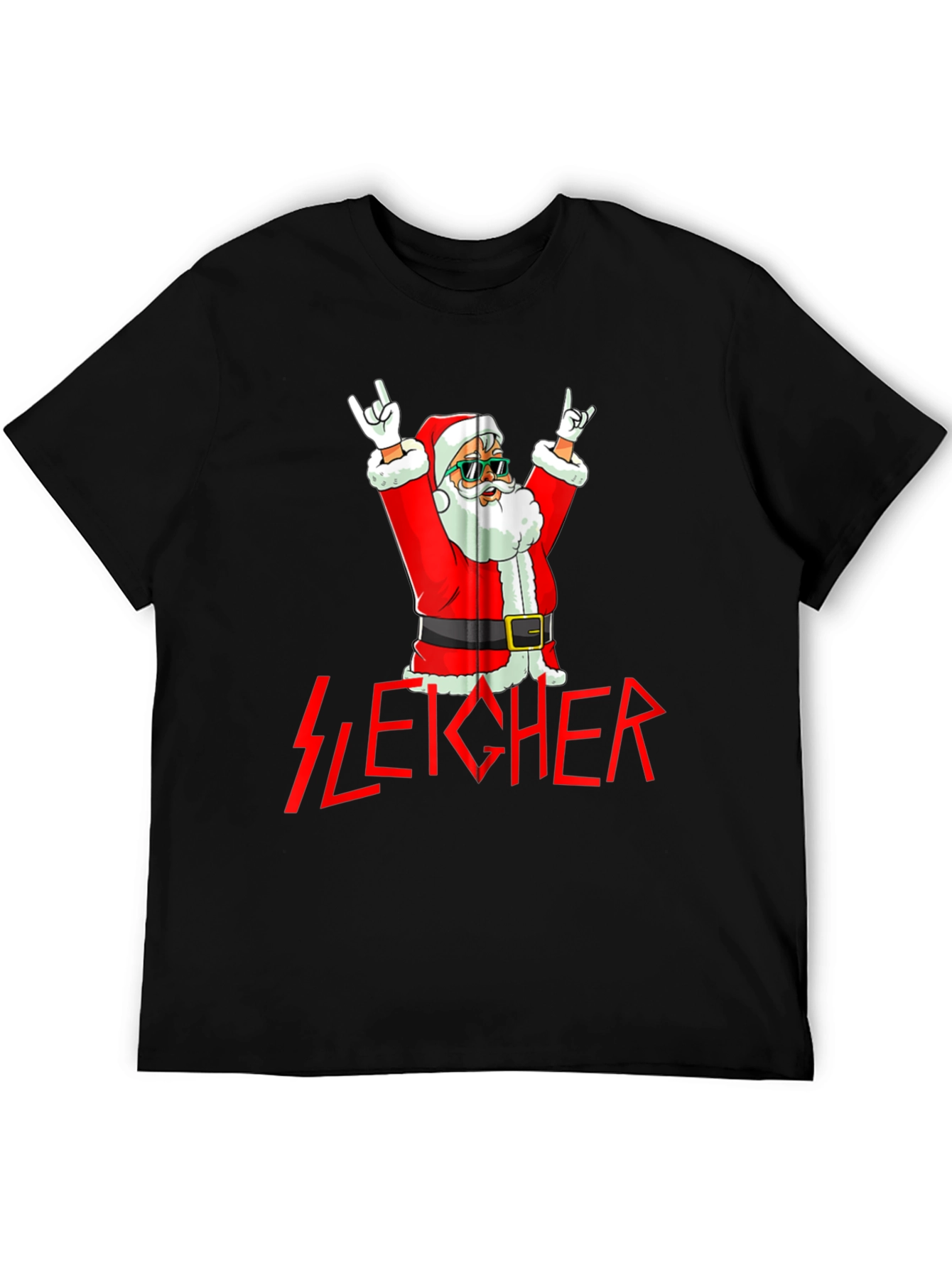 Sleicher Santa Rock T-Shirt - Holiday Metal Tee