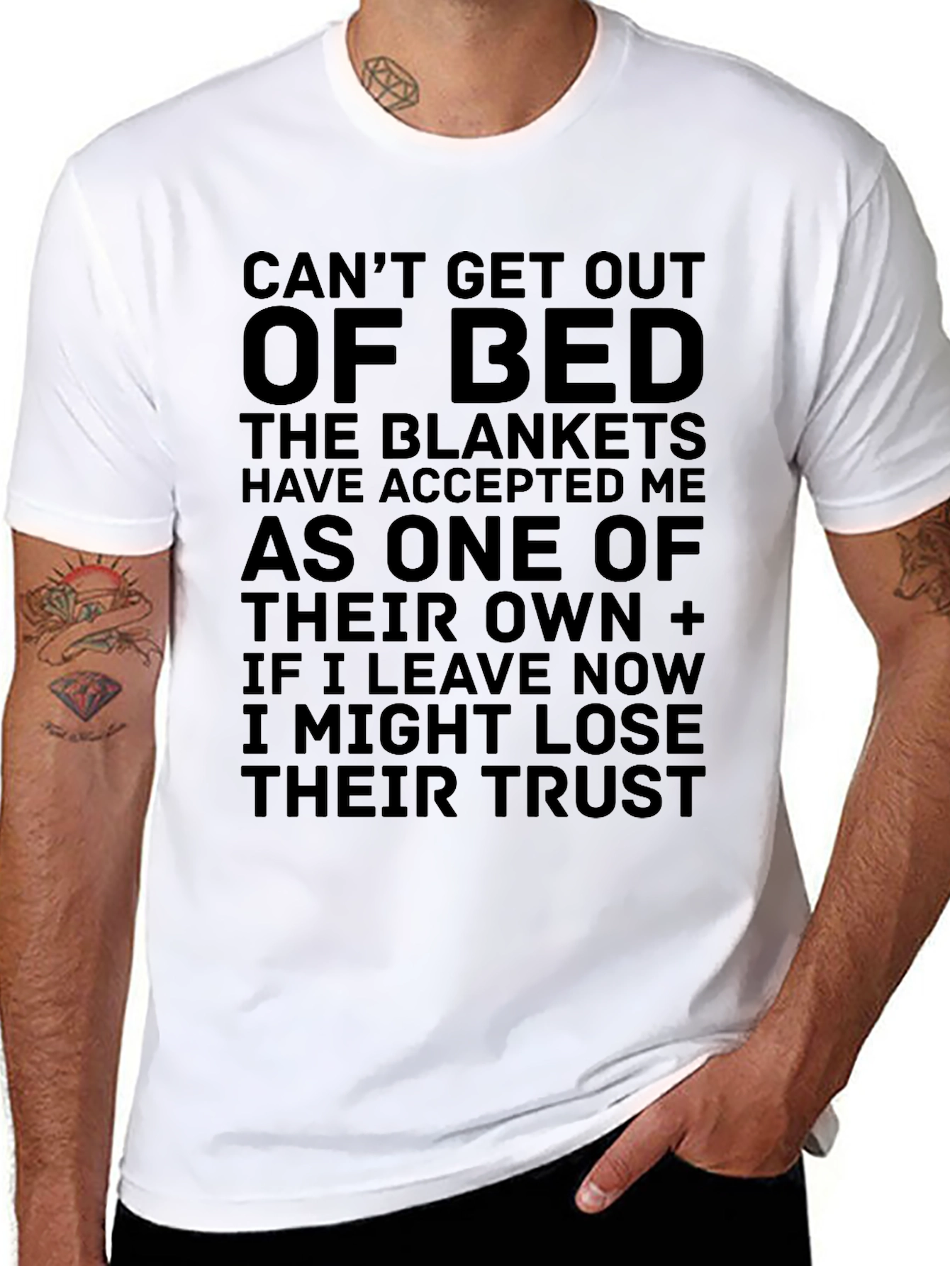 Cant Get Out of Bed Funny Graphic T-Shirt