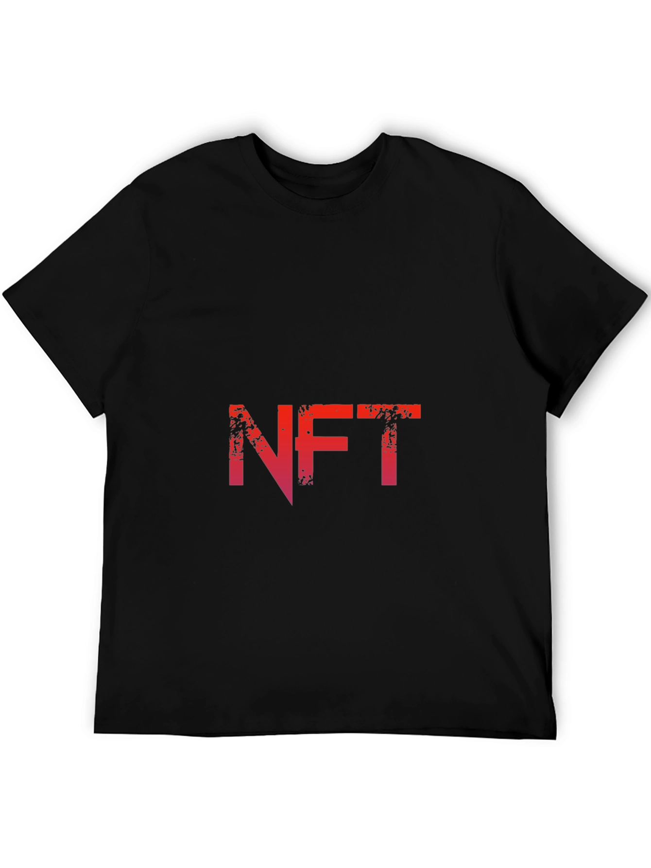 NFT Graphic Tee - Distressed Red Print on Black