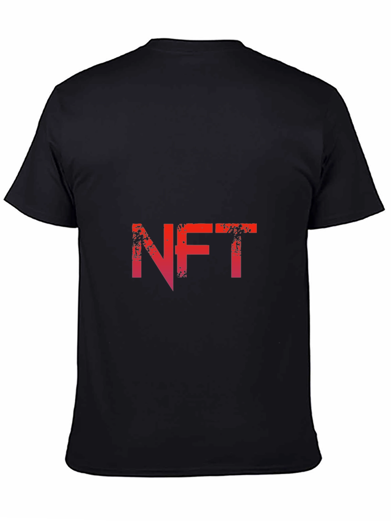 NFT Graphic Tee - Distressed Red Print on Black