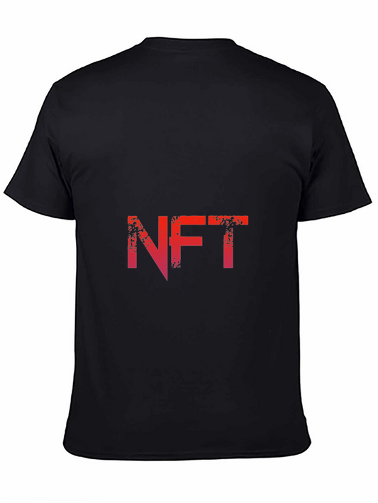 NFT Graphic Tee - Distressed Red Print on Black