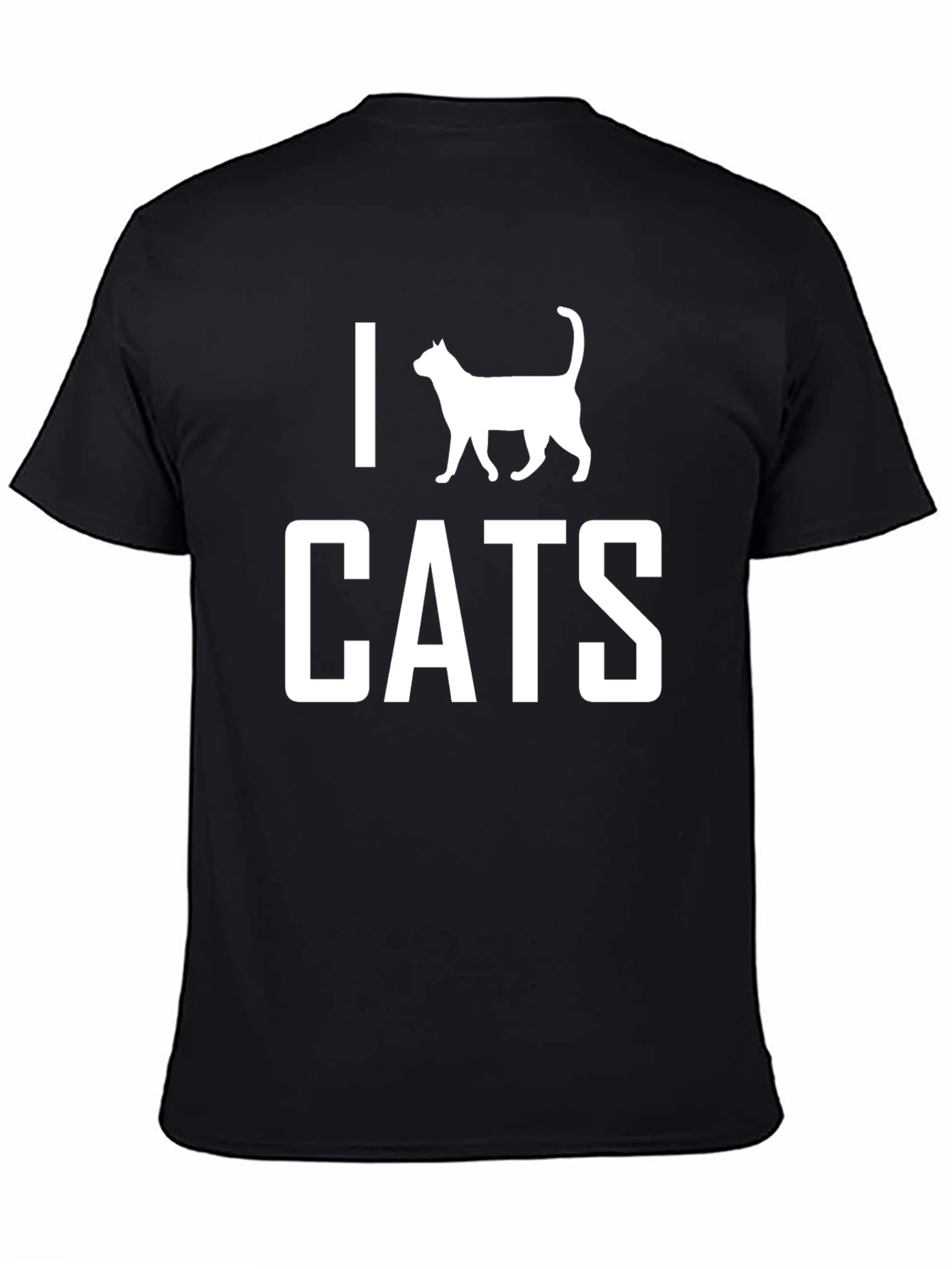 I Love Cats Black T-Shirt - Novelty Tee
