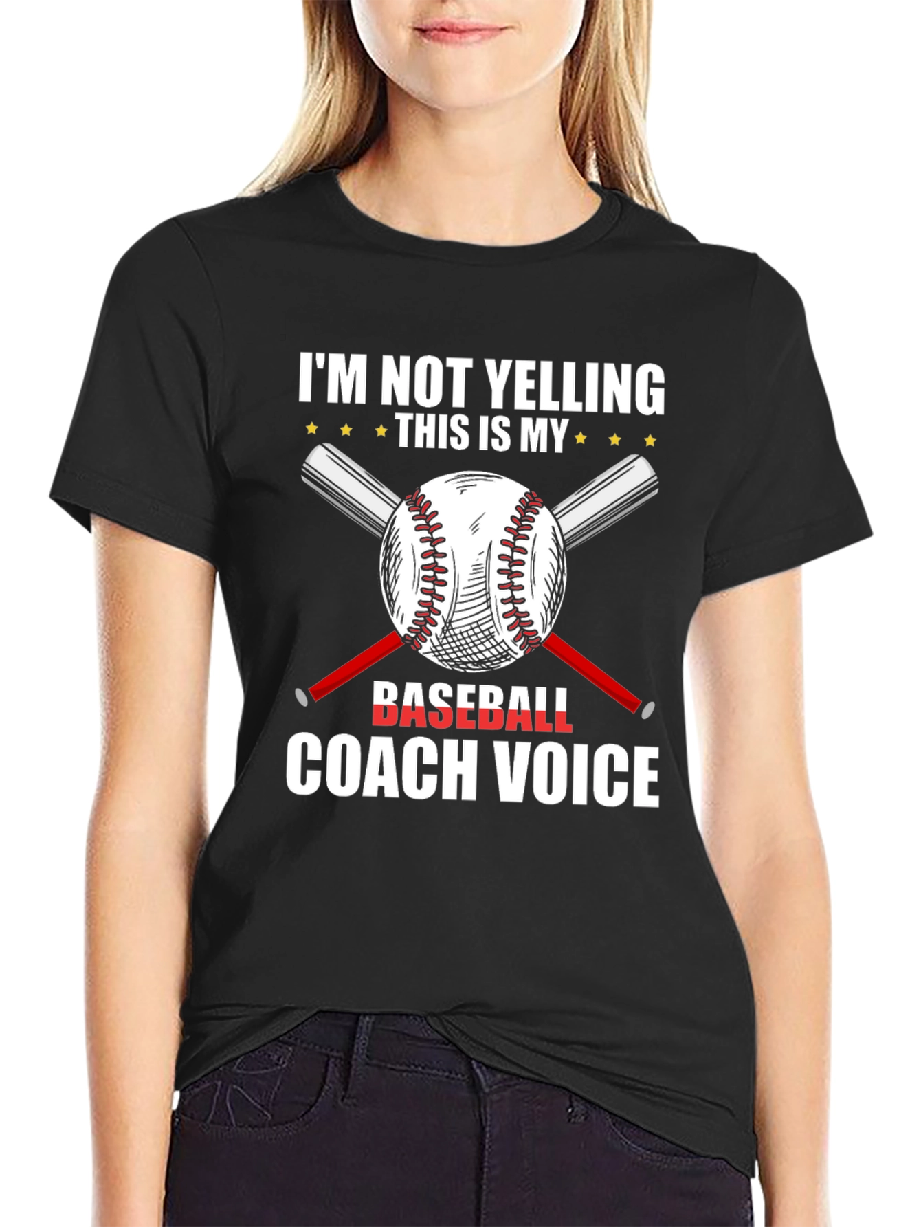 Baseball Coach T-Shirt - Im Not Yelling Funny Tee