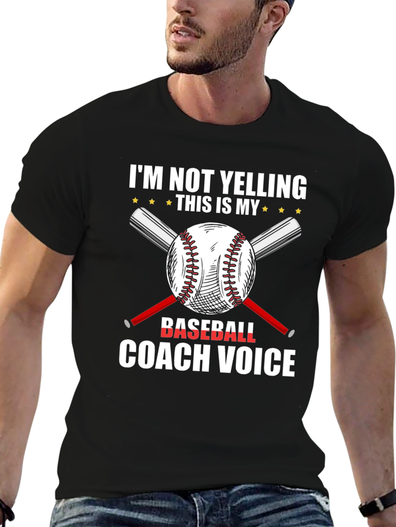 Baseball Coach T-Shirt - Im Not Yelling Funny Tee