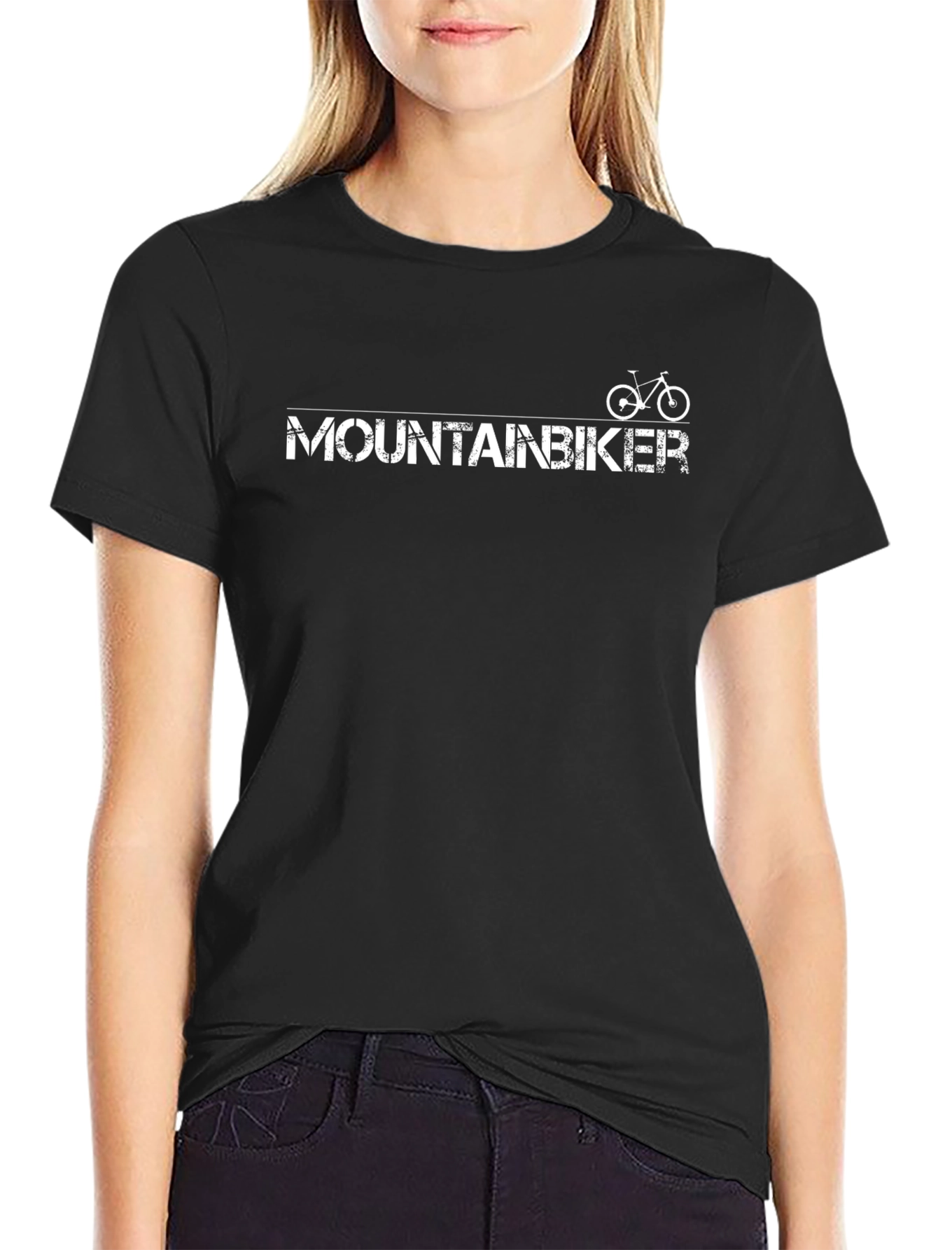 Mountain Biker Graphic Tee - Black Cotton T-Shirt