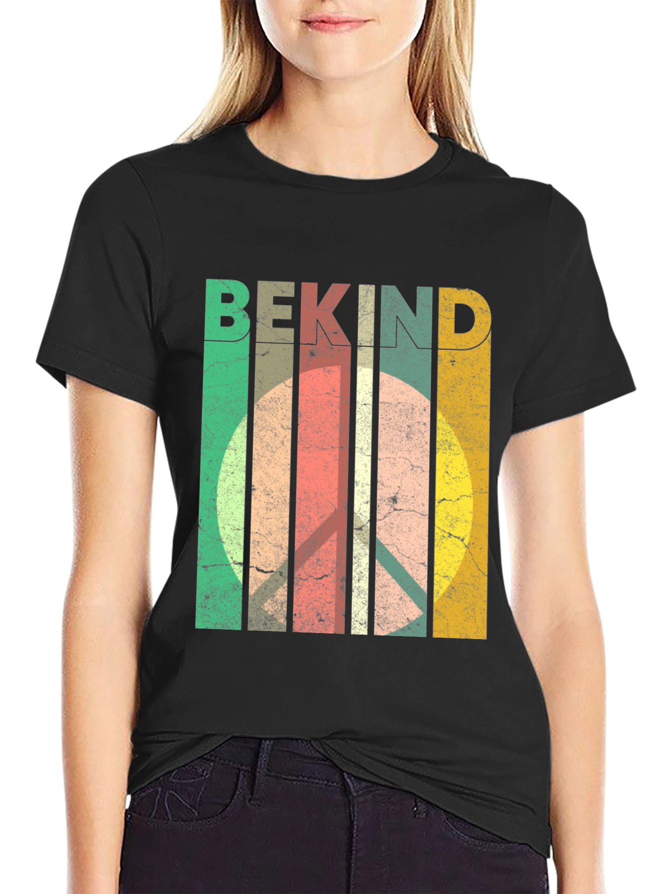 Be Kind Peace Sign T-Shirt - Retro Style
