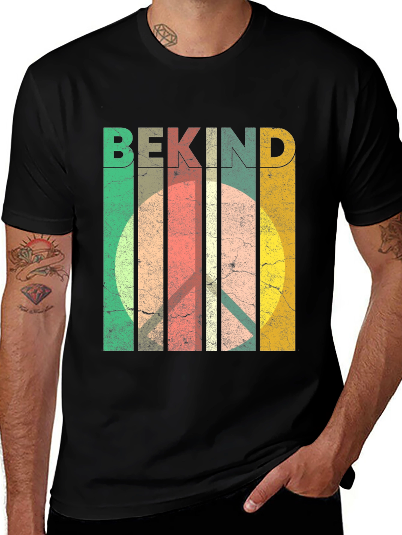 Be Kind Peace Sign T-Shirt - Retro Style