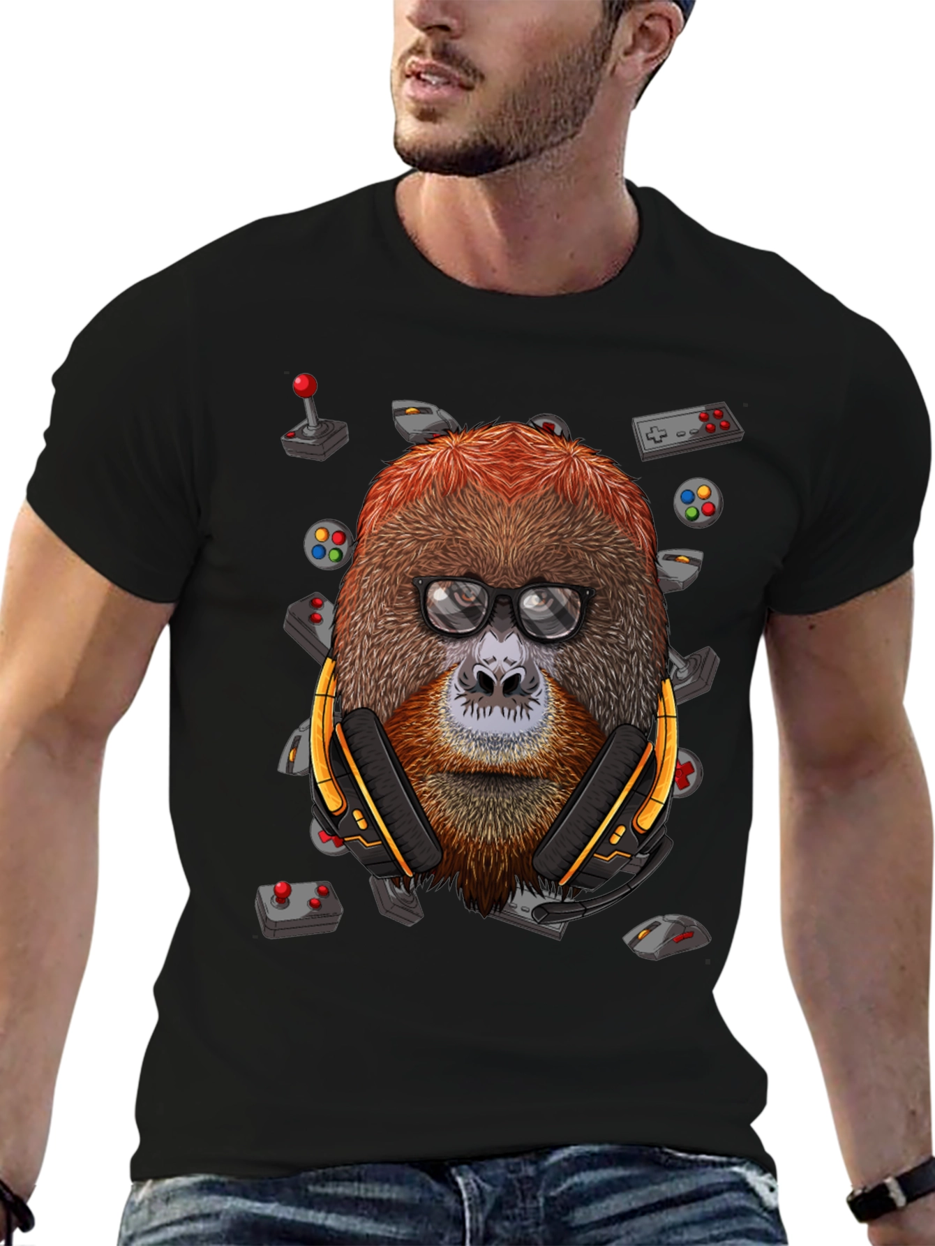 Gamer Orangutan T-Shirt - Geek Chic Design