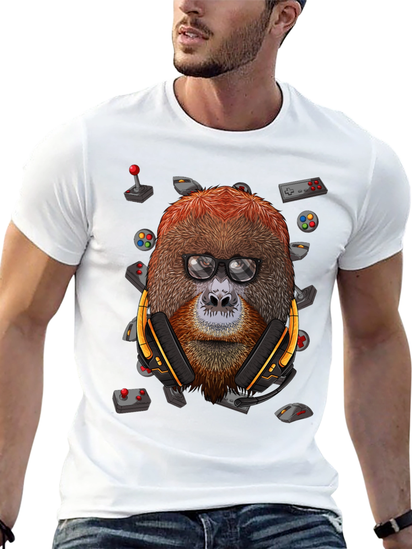 Gamer Orangutan T-Shirt - Geek Chic Design