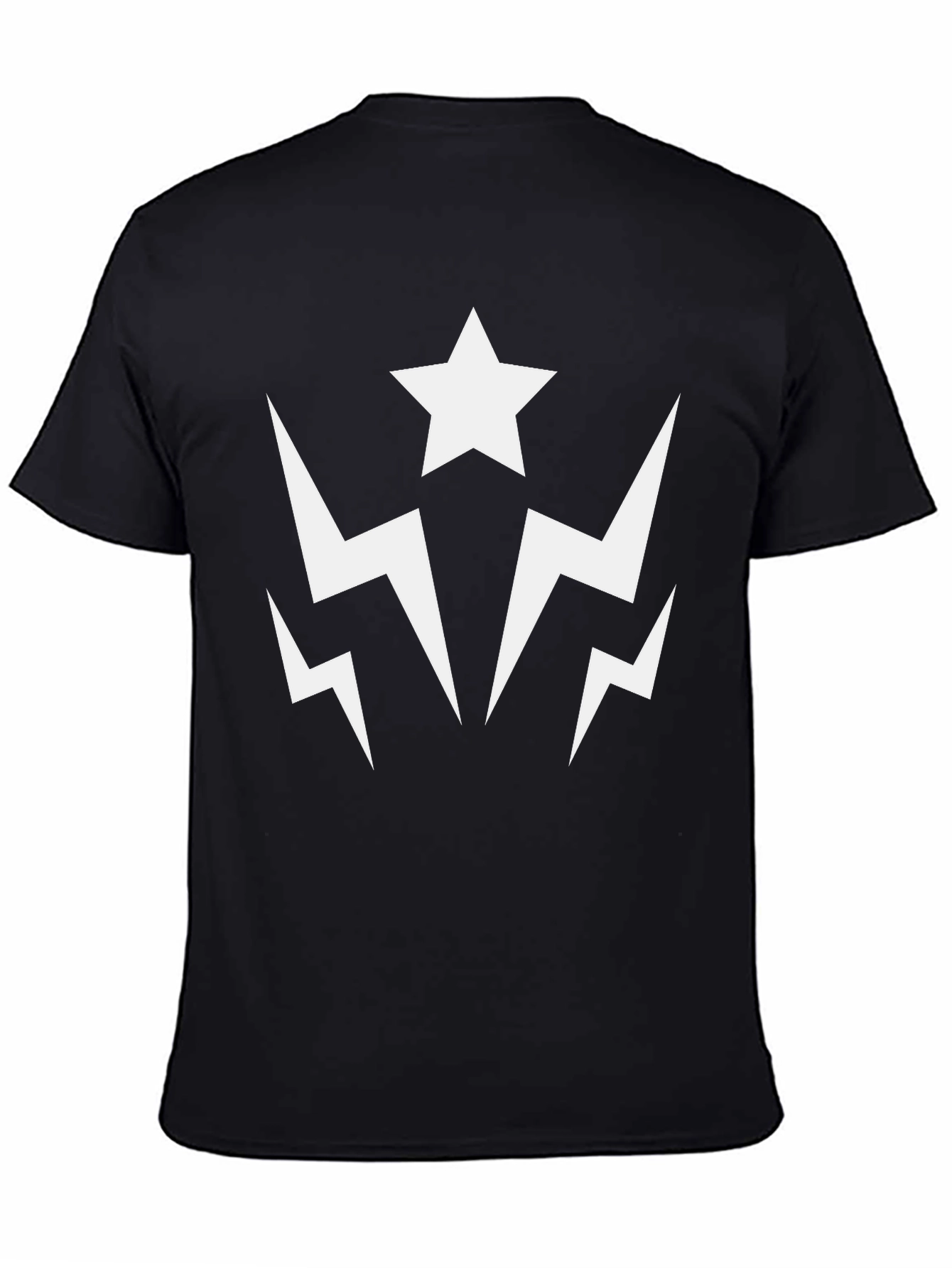 Star Lightning Graphic Tee - Black Cotton Casual Shirt