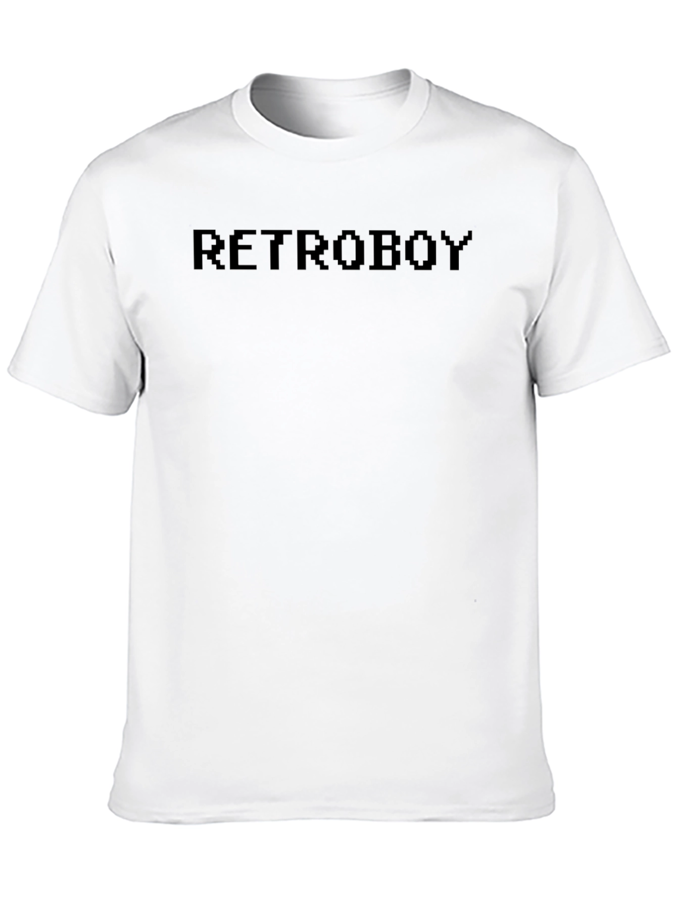Retroboy Pixel Text Black T-Shirt