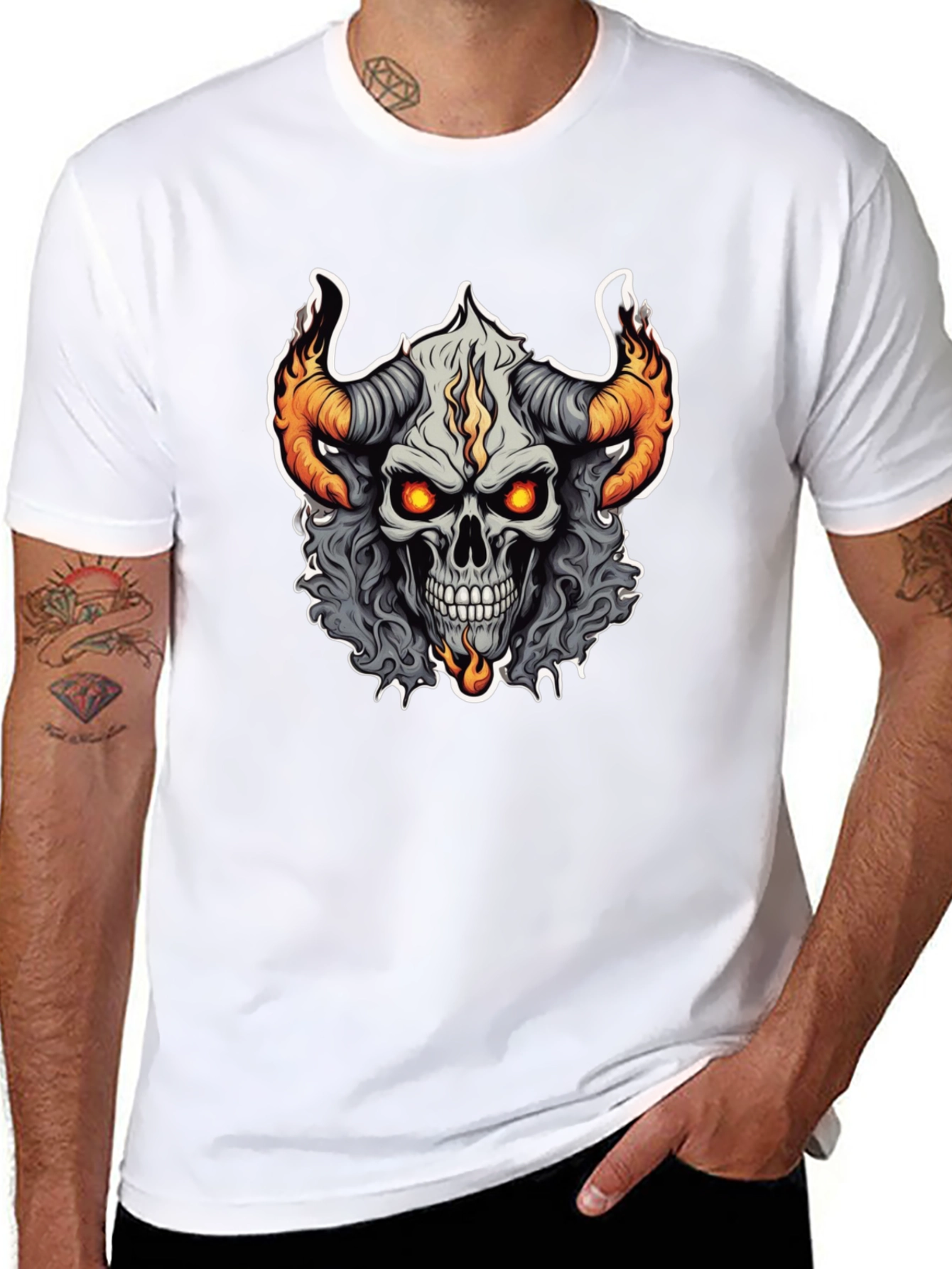 Skull Demon Graphic Tee - Black