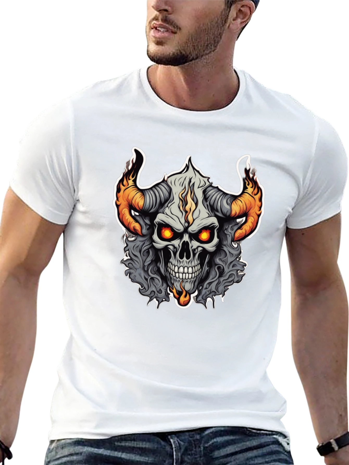 Skull Demon Graphic Tee - Black