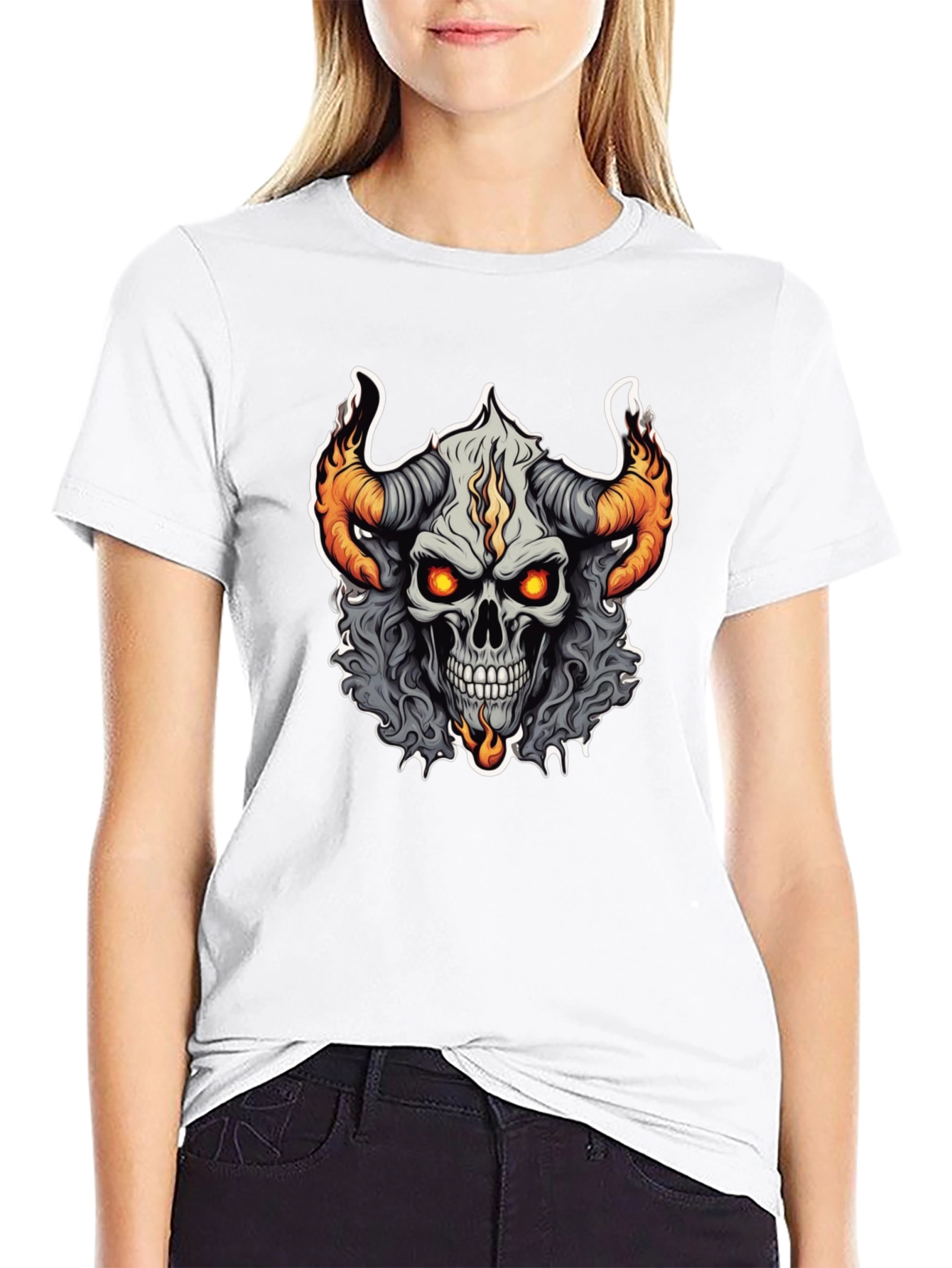 Skull Demon Graphic Tee - Black