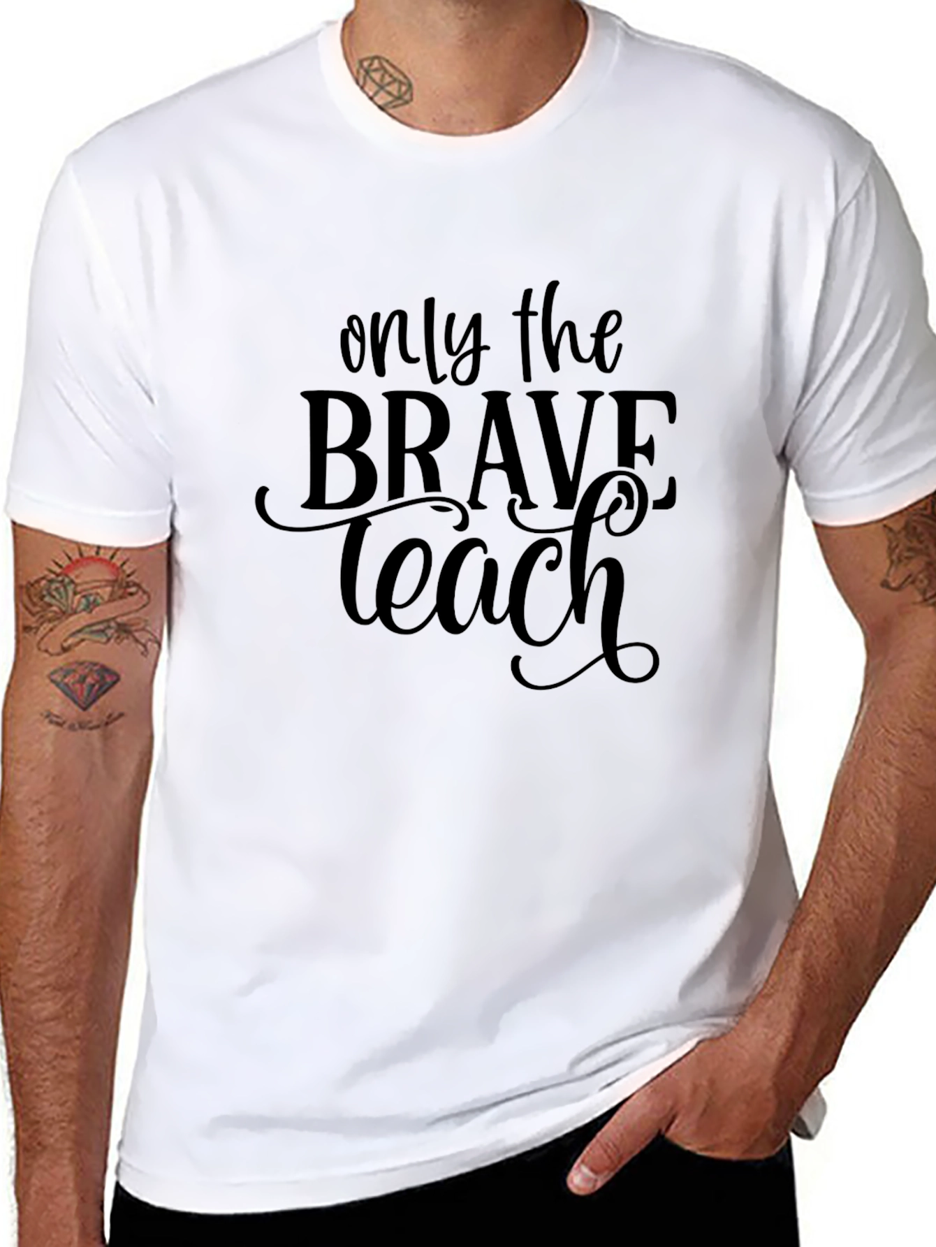 Only The Brave Teach Black Tee