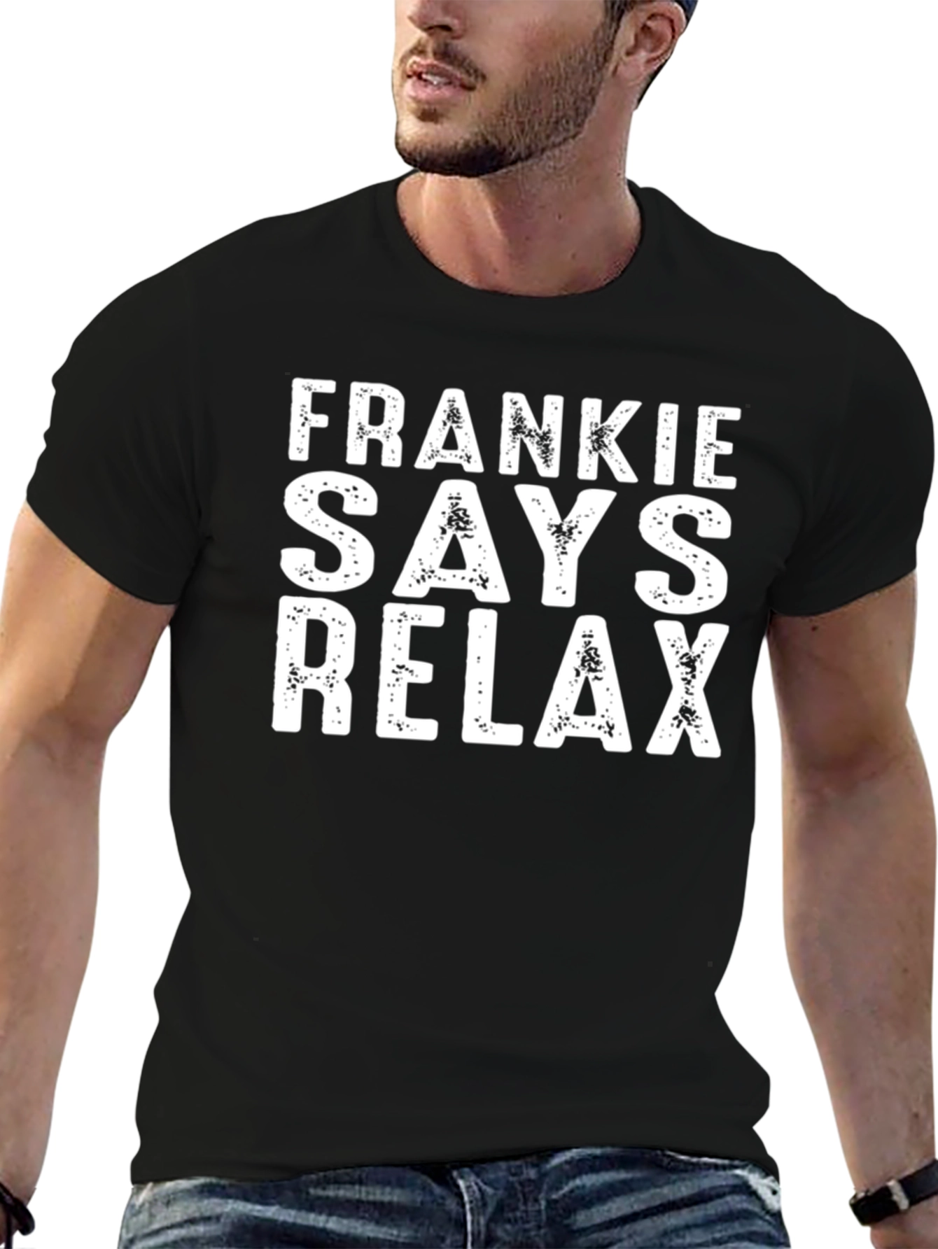 Frankie Says Relax Black T-Shirt - Retro Style