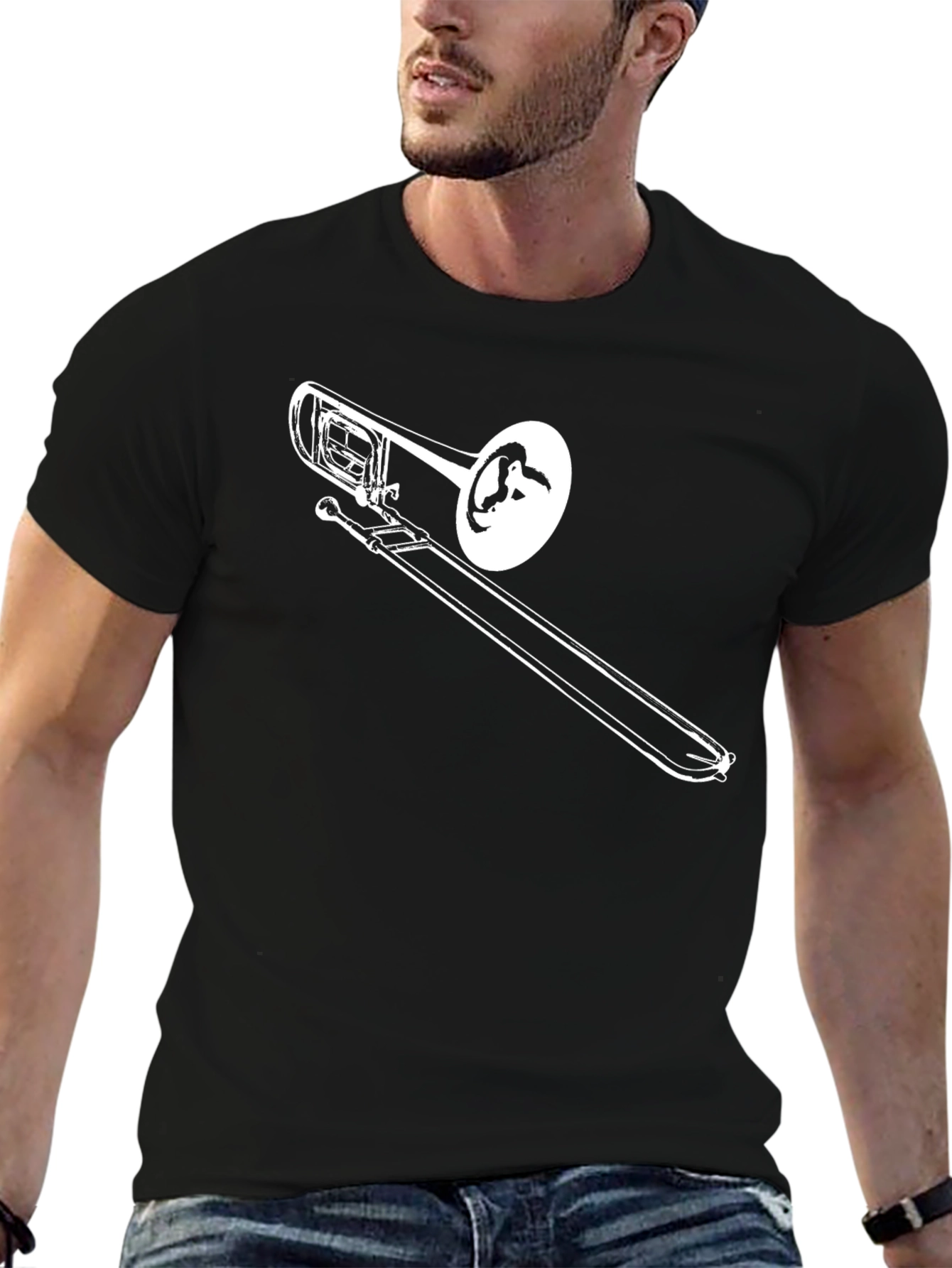 Trombone Graphic Tee - Black