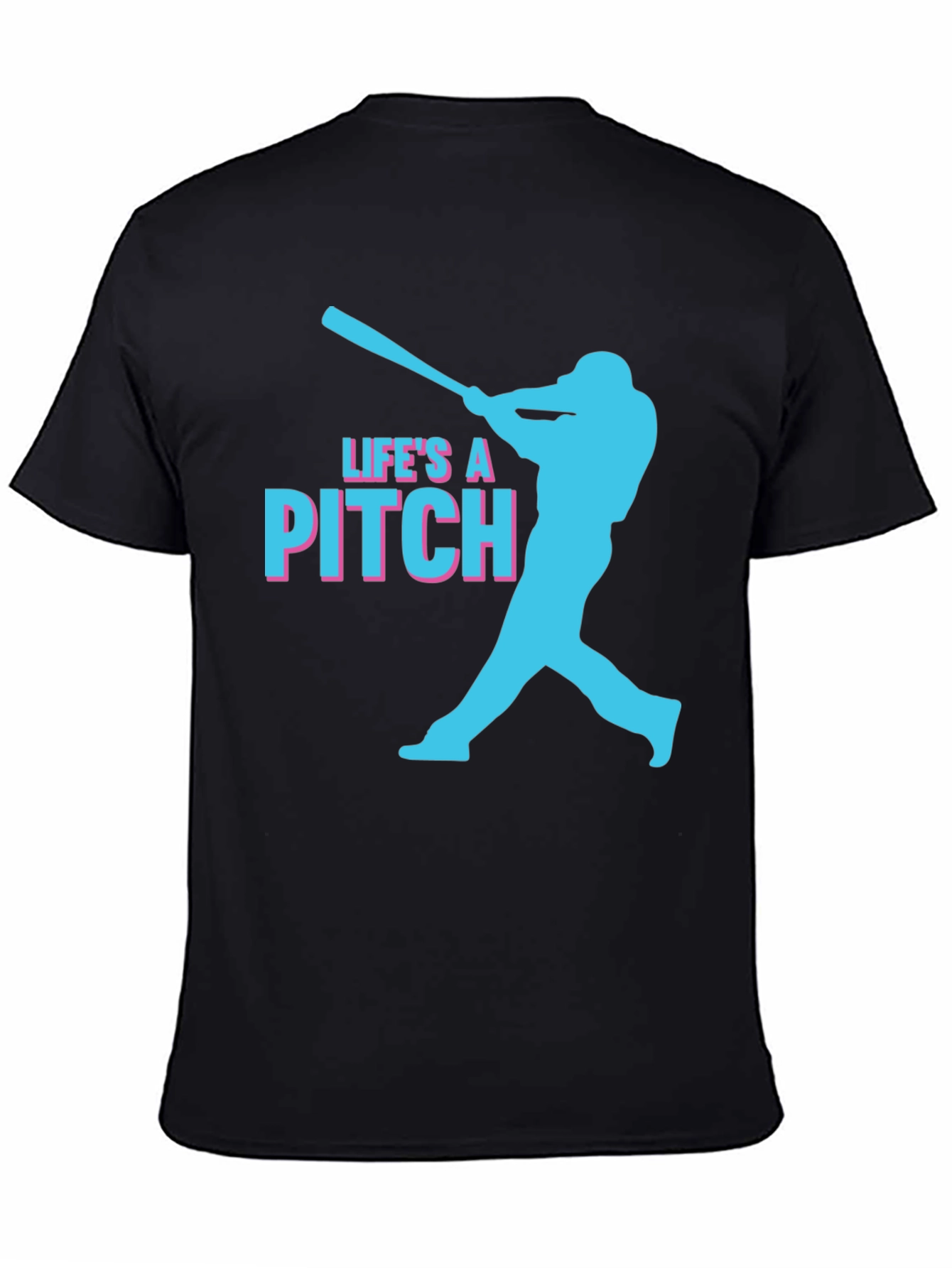 Lifes a Pitch Baseball Graphic Tee - Black