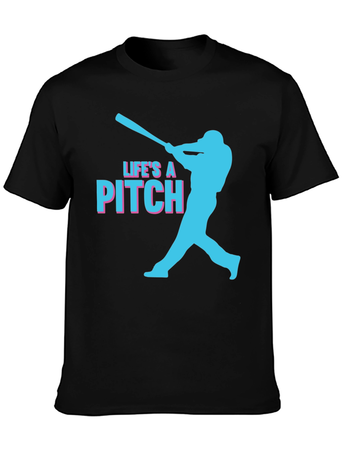 Lifes a Pitch Baseball Graphic Tee - Black