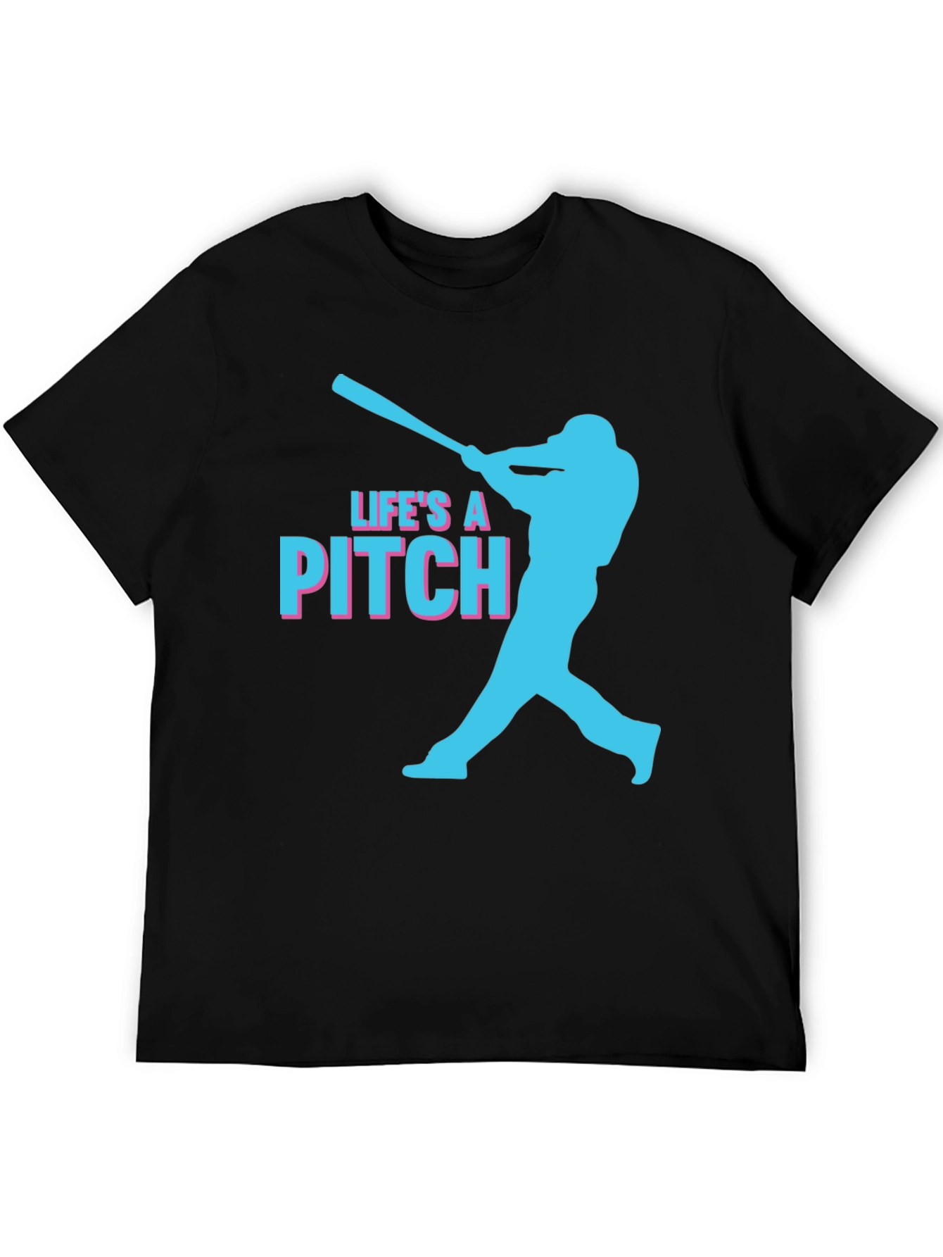Lifes a Pitch Baseball Graphic Tee - Black