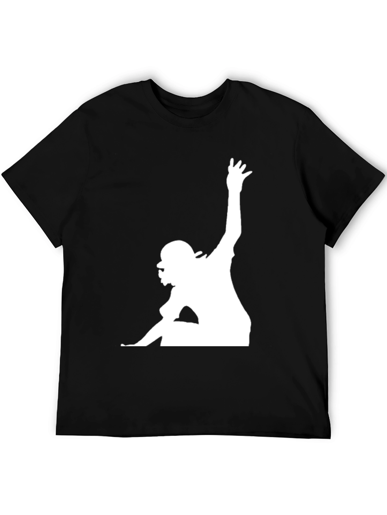 Urban Black T-Shirt with White Silhouette Graphic