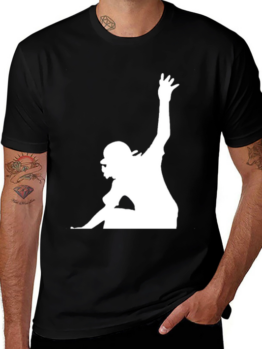 Urban Black T-Shirt with White Silhouette Graphic