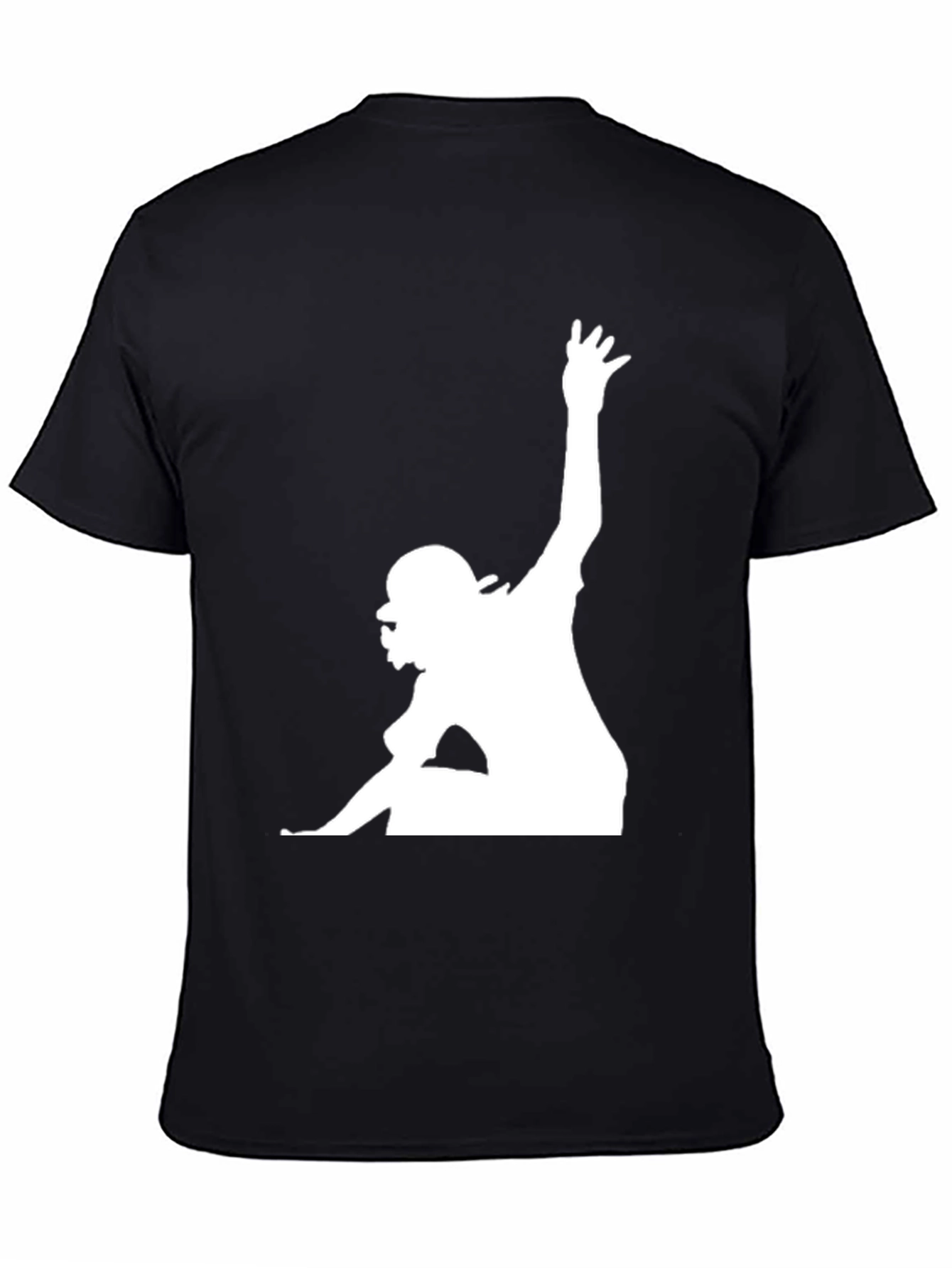 Urban Black T-Shirt with White Silhouette Graphic
