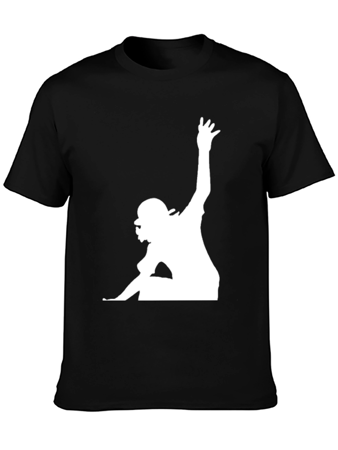 Urban Black T-Shirt with White Silhouette Graphic