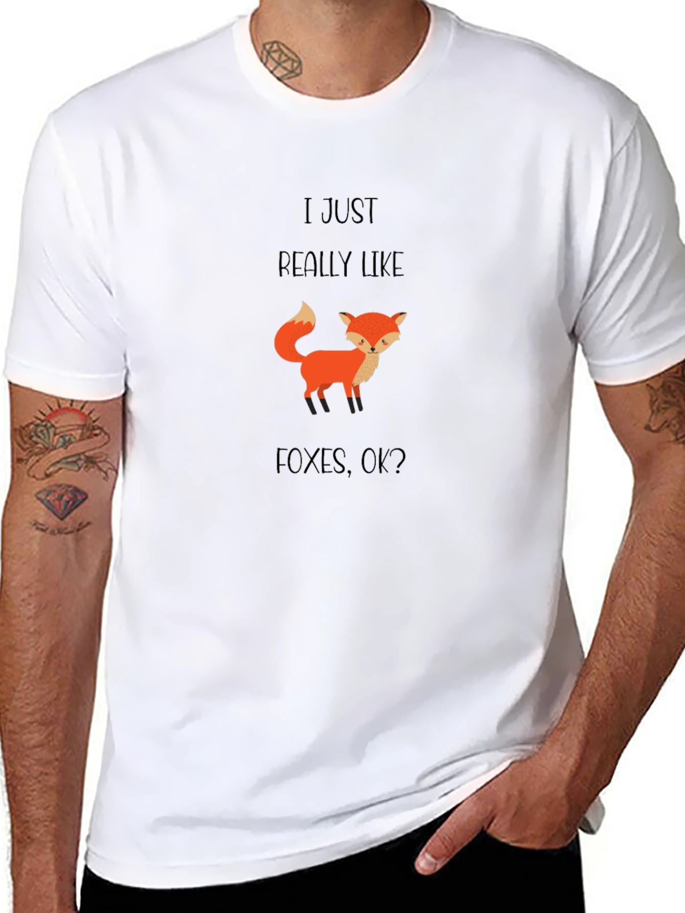 I Just Really Like Foxes Mens Graphic T-Shirt