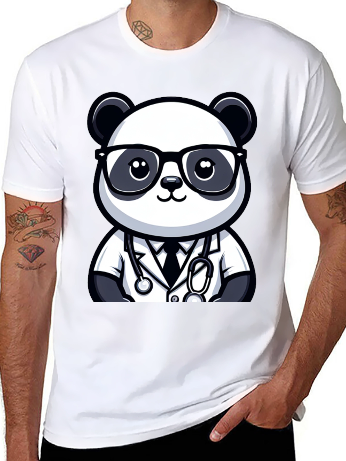Panda Doctor T-Shirt - Cute Cartoon Animal Tee